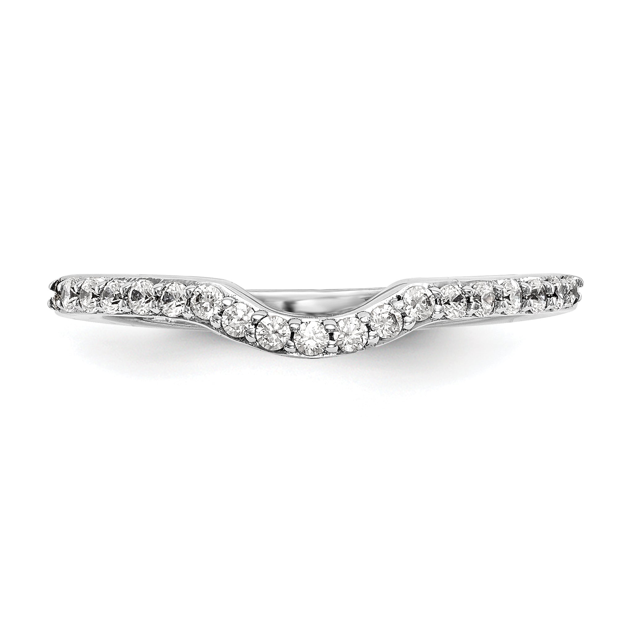 0.25ct. CZ Solid Real 14K White Gold Wedding Wedding Band Ring