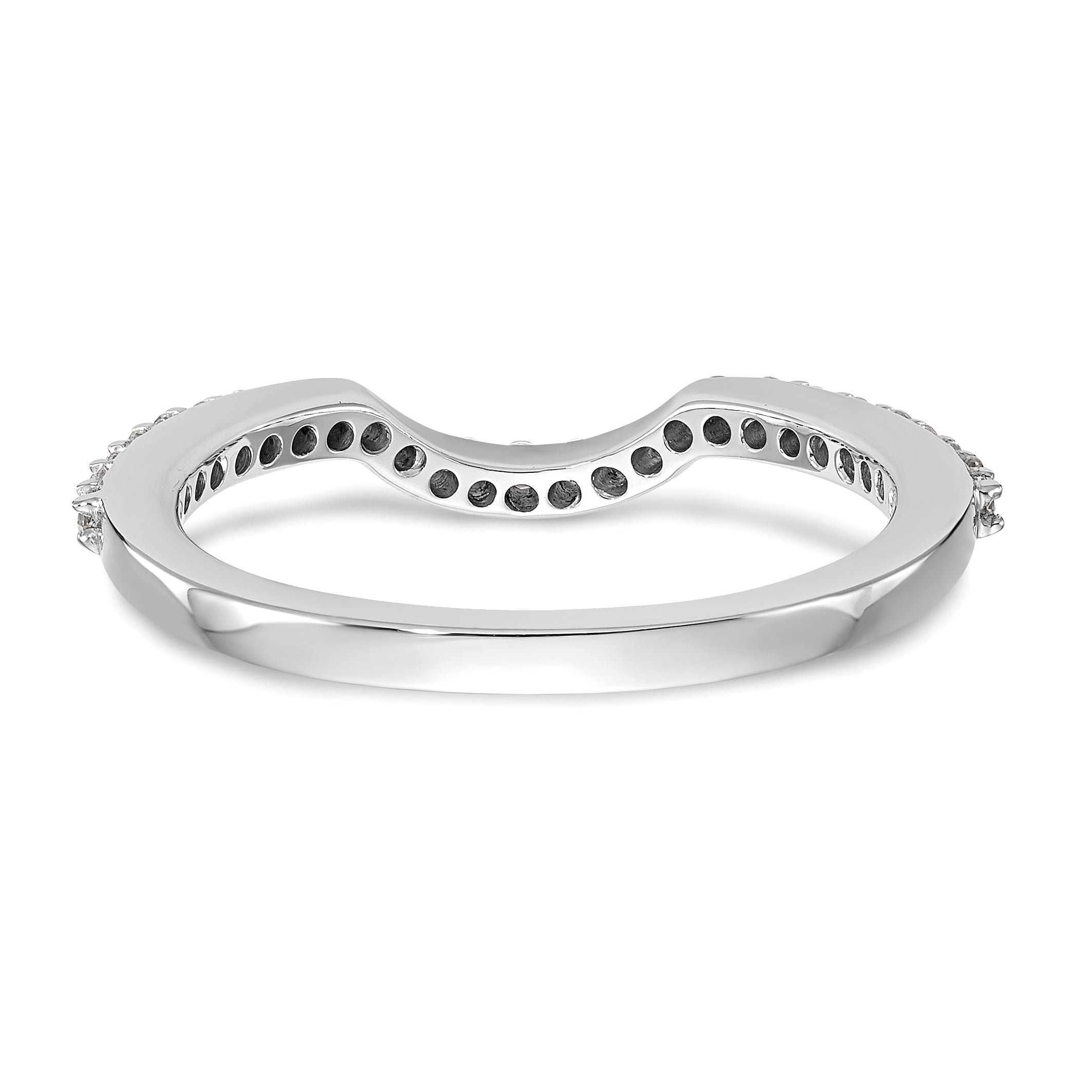 0.25ct. CZ Solid Real 14K White Gold Wedding Wedding Band Ring