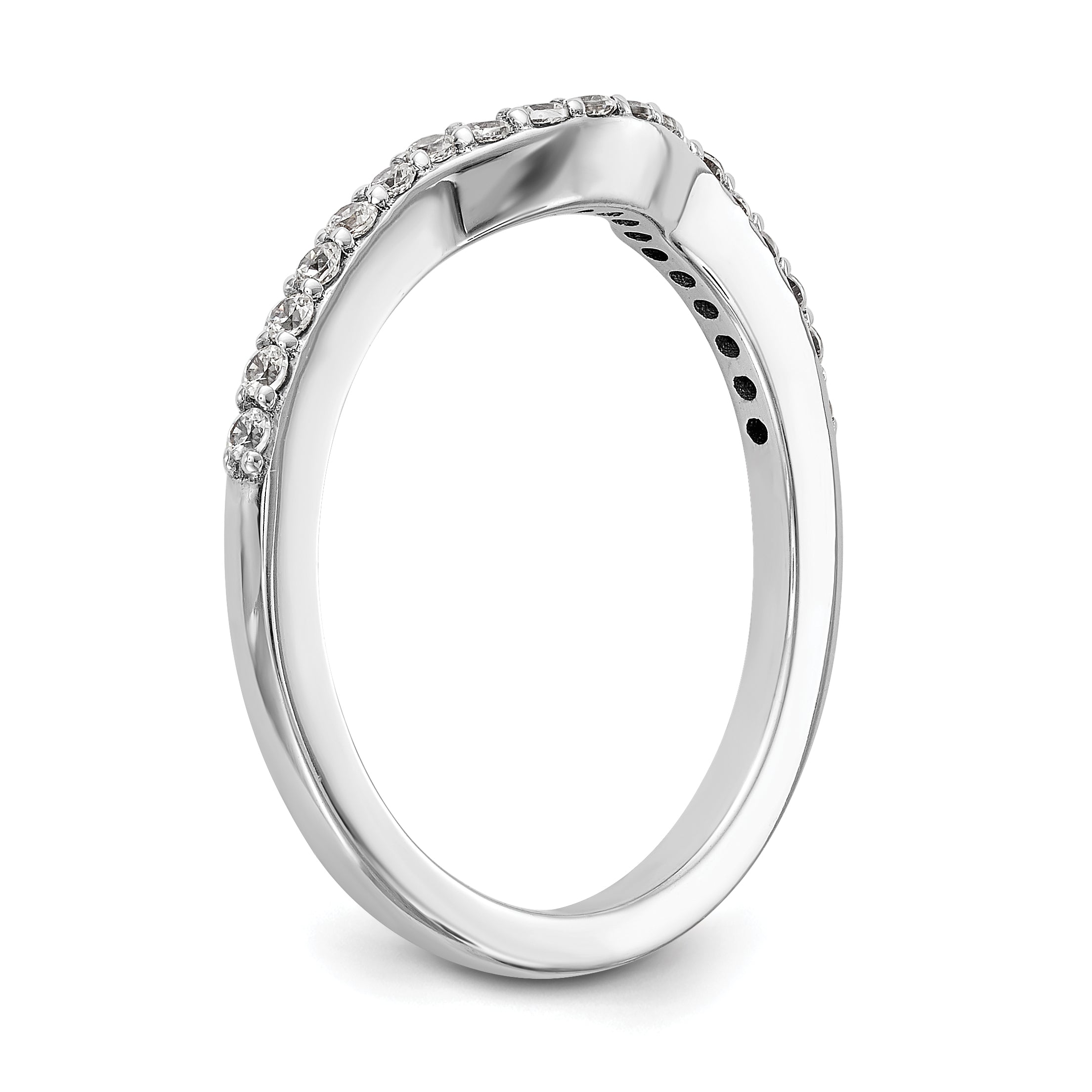 0.25ct. CZ Solid Real 14K White Gold Wedding Wedding Band Ring