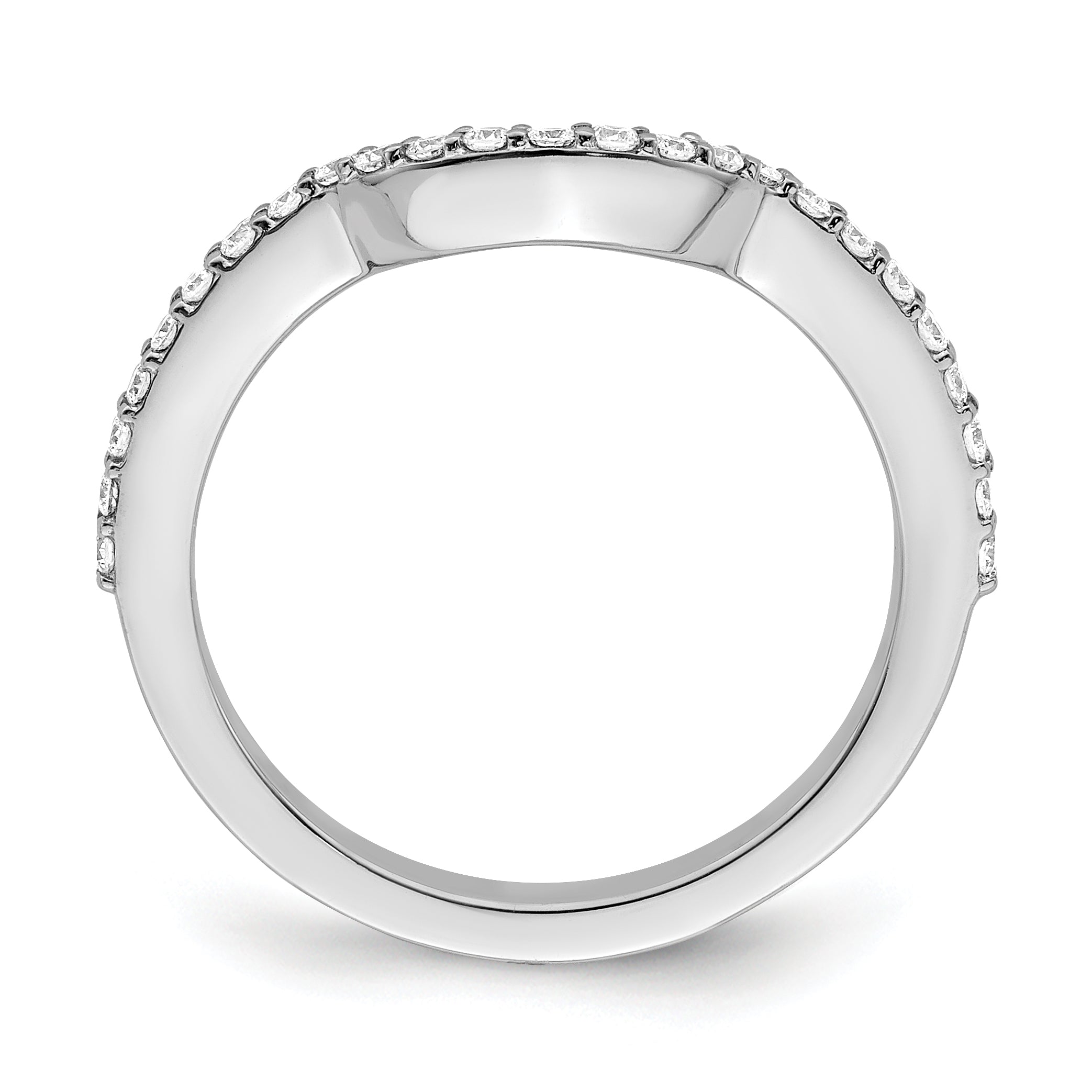 0.30ct. CZ Solid Real 14K White Gold Wedding Wedding Band Ring