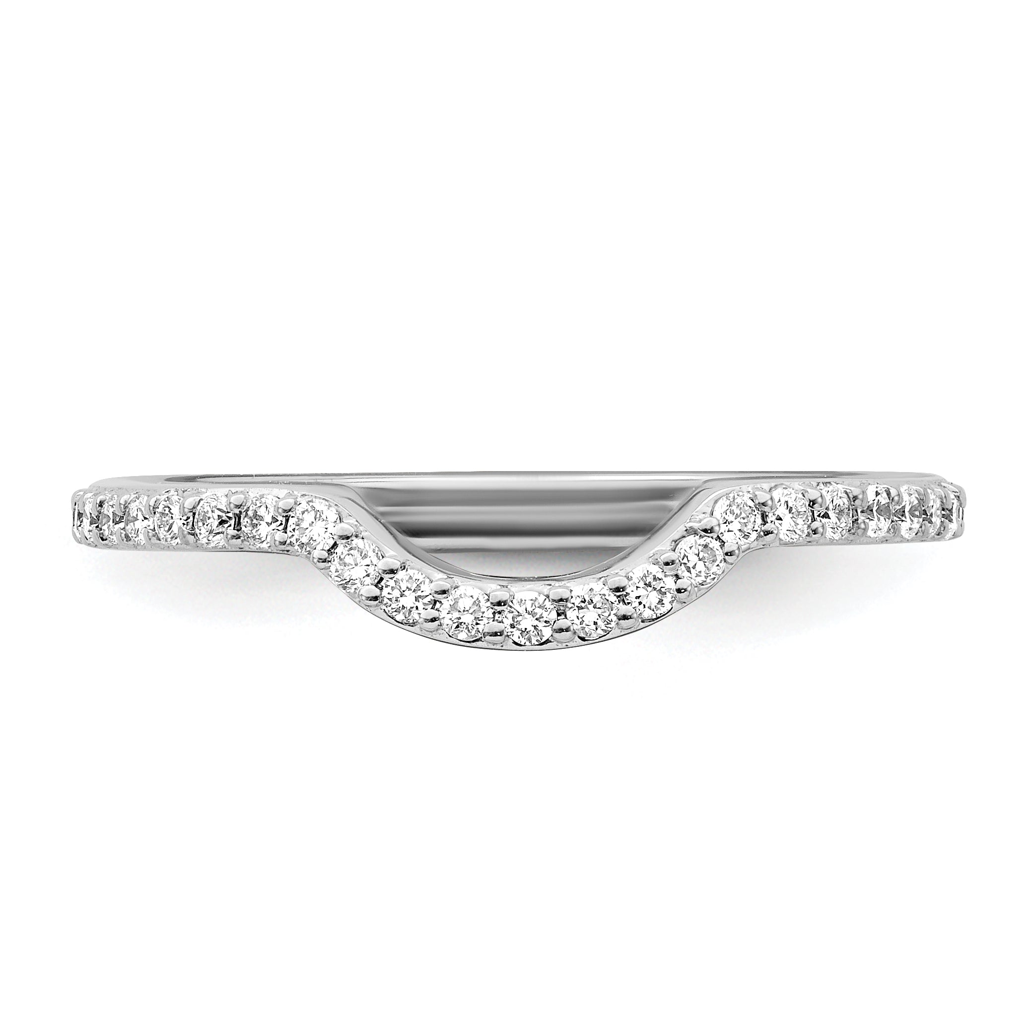 0.30ct. CZ Solid Real 14K White Gold Wedding Wedding Band Ring
