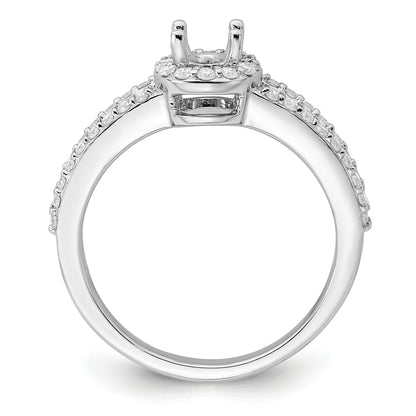0.50ct. CZ Solid Real 14K White Gold Oval Oval Halo Engagement Ring