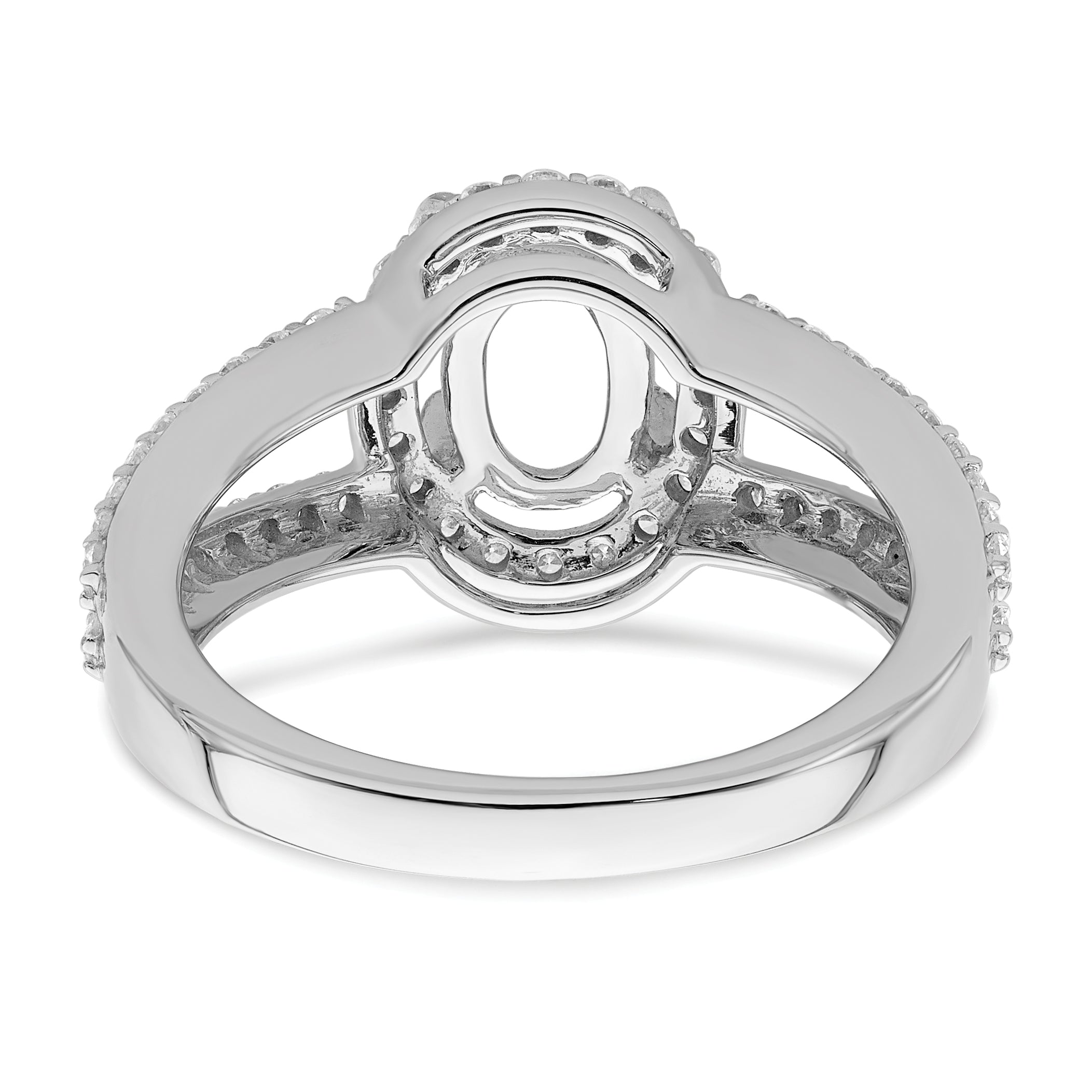 2.00ct. CZ Solid Real 14K White Gold Oval Oval Halo Engagement Ring