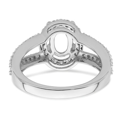2.00ct. CZ Solid Real 14K White Gold Oval Oval Halo Engagement Ring