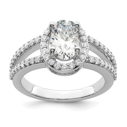 2.00ct. CZ Solid Real 14K White Gold Oval Oval Halo Engagement Ring