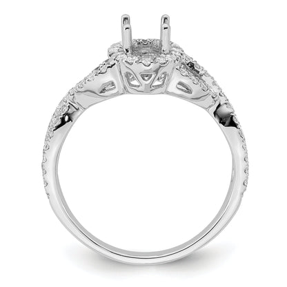 0.50ct. CZ Solid Real 14K White Gold Oval Oval Halo Engagement Ring