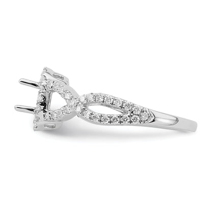 0.50ct. CZ Solid Real 14K White Gold Oval Oval Halo Engagement Ring