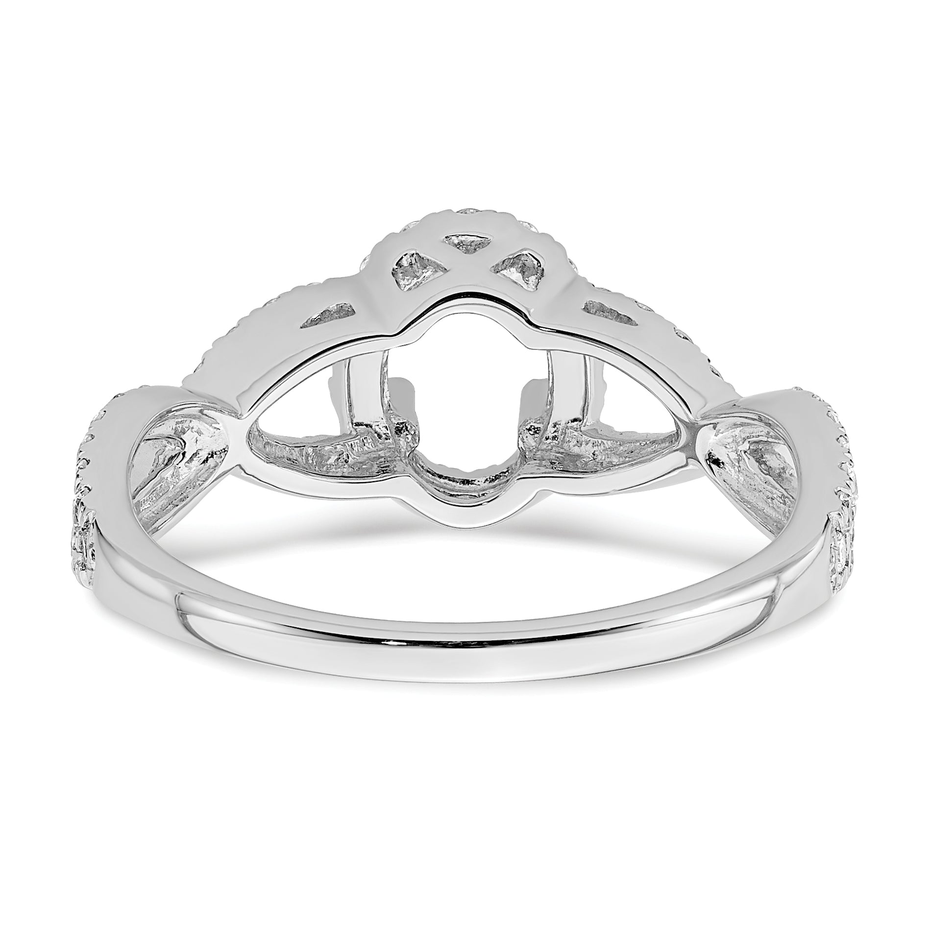 0.50ct. CZ Solid Real 14K White Gold Oval Oval Halo Engagement Ring