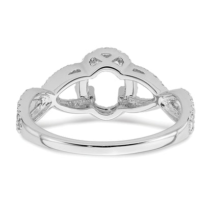 0.50ct. CZ Solid Real 14K White Gold Oval Oval Halo Engagement Ring