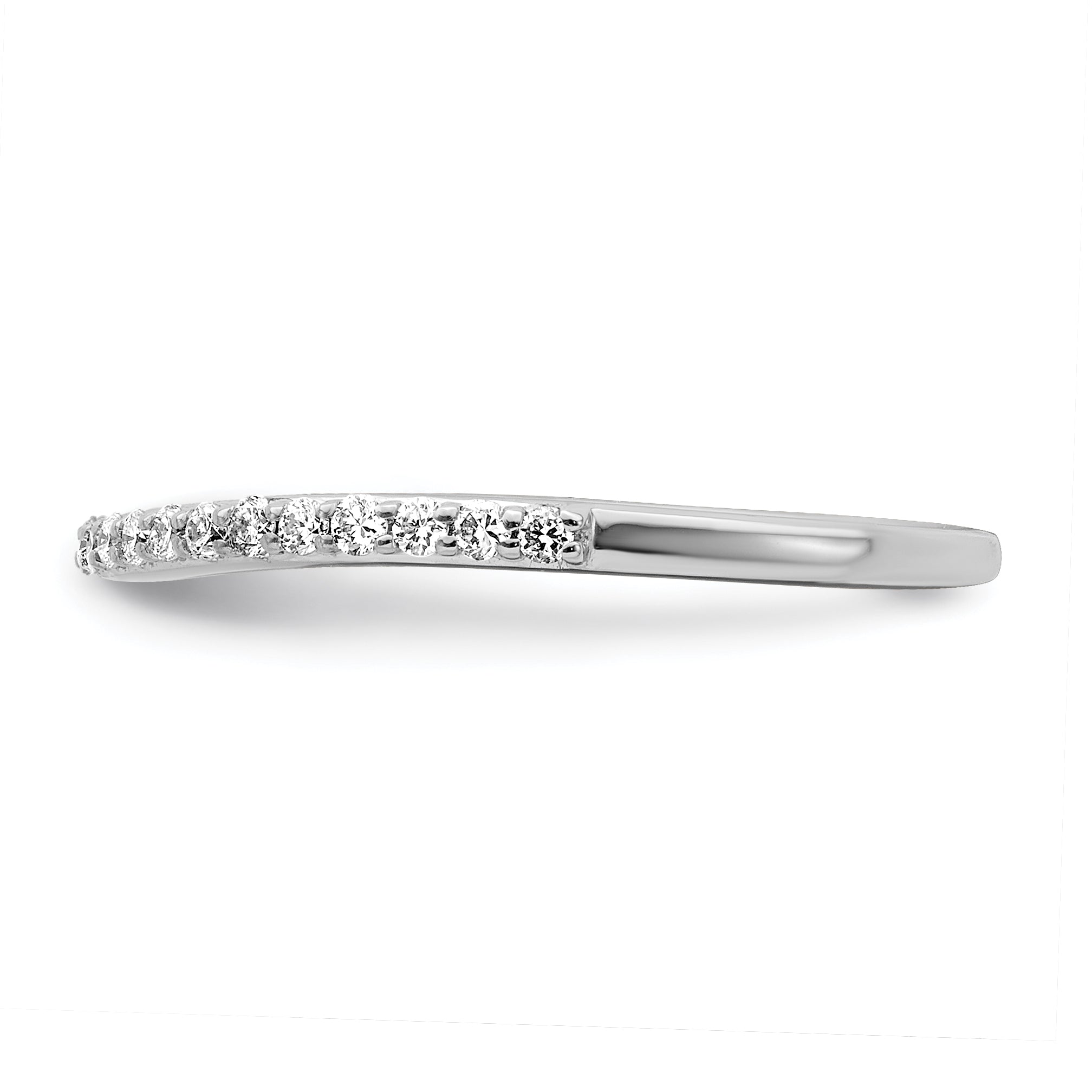 0.25ct. CZ Solid Real 14K White Gold Wedding Wedding Band Ring