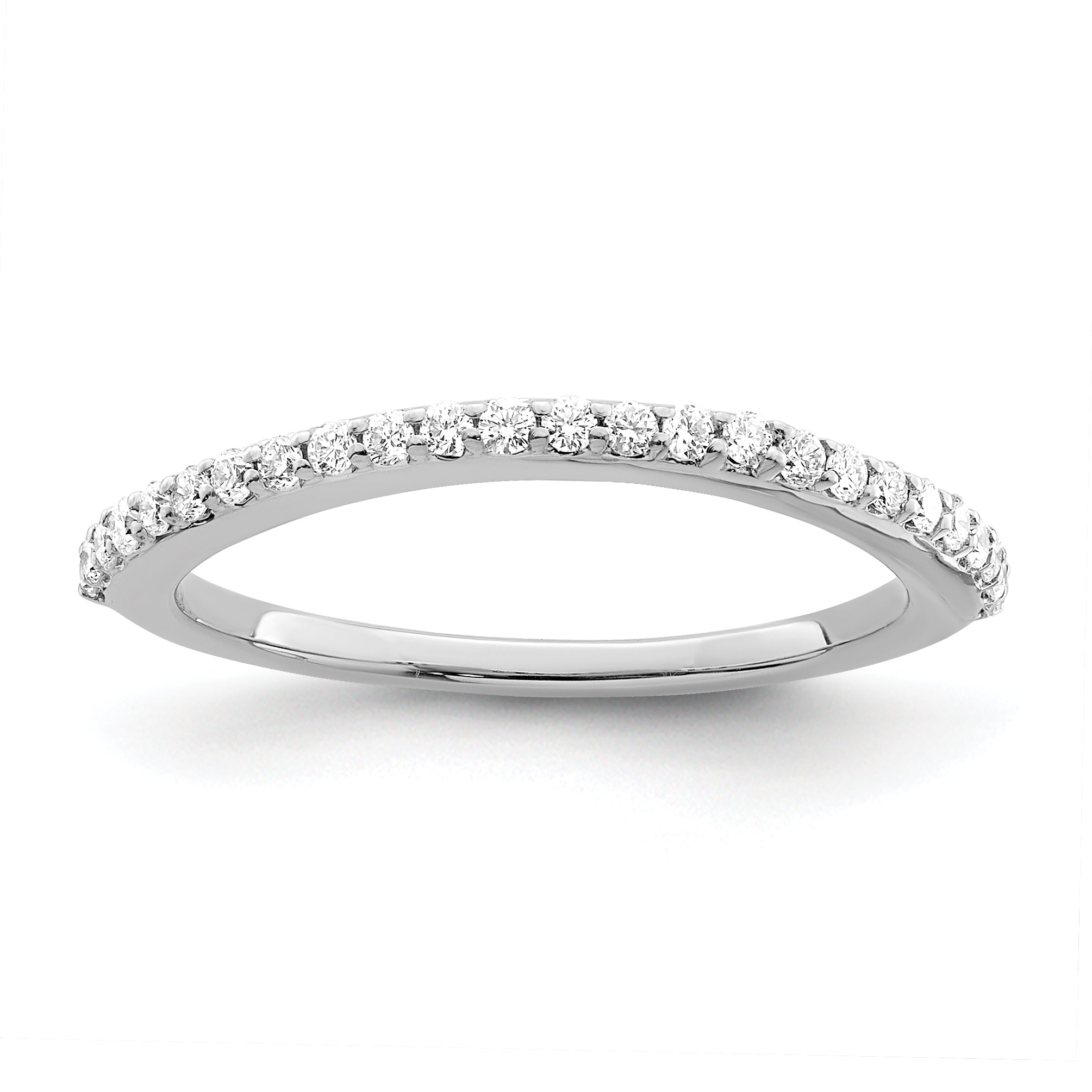 0.25ct. CZ Solid Real 14K White Gold Wedding Wedding Band Ring