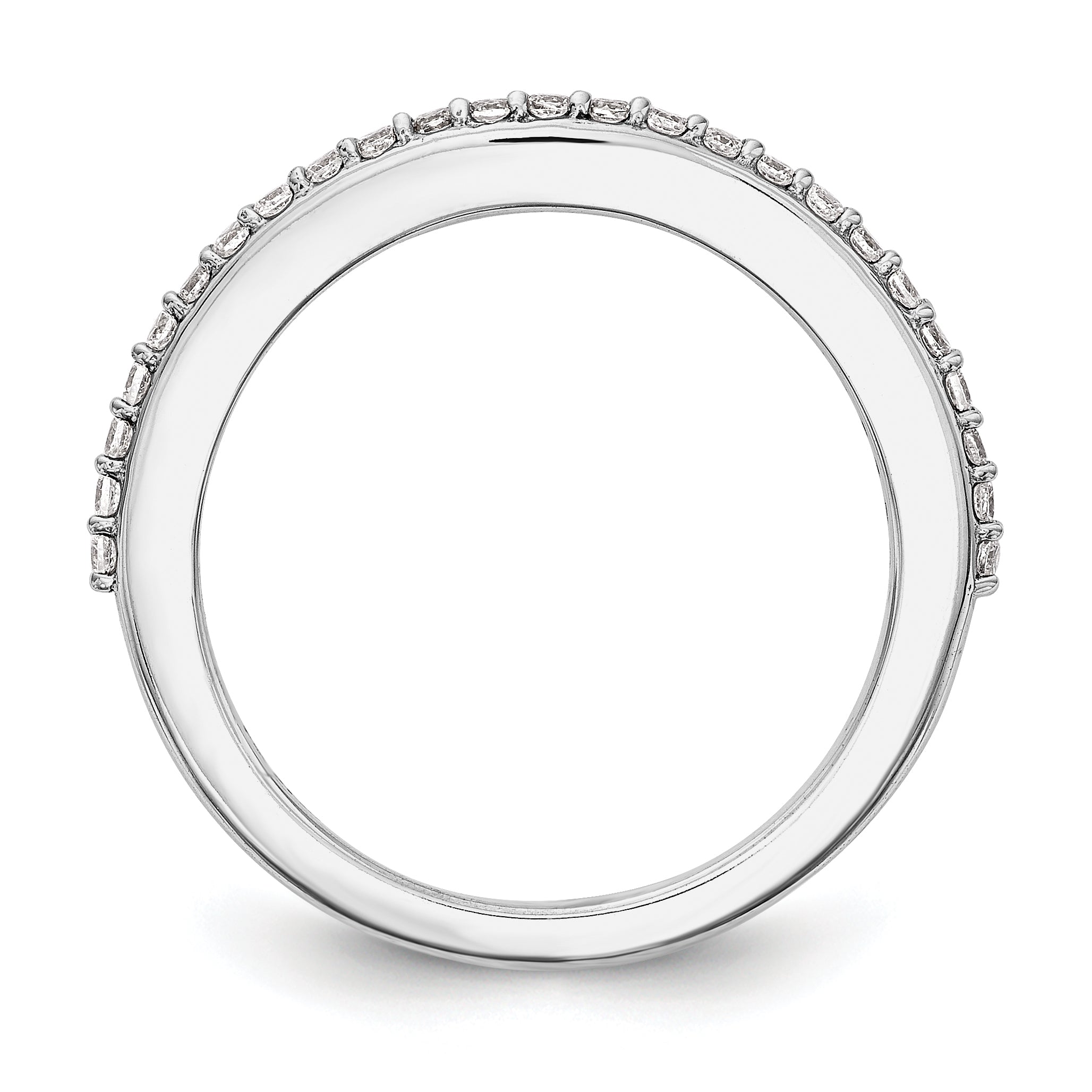 0.28ct. CZ Solid Real 14K White Gold Wedding Wedding Band Ring