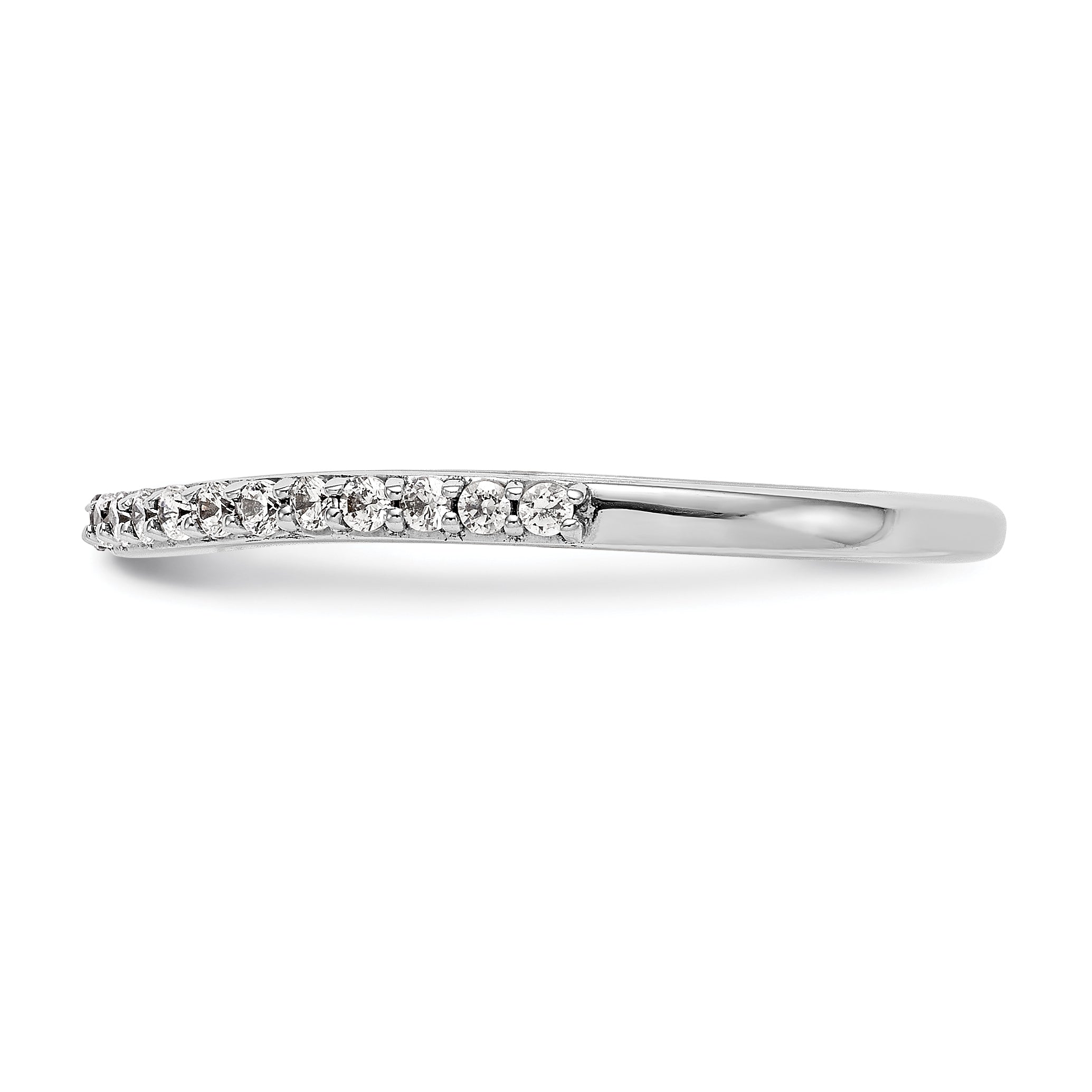 0.28ct. CZ Solid Real 14K White Gold Wedding Wedding Band Ring