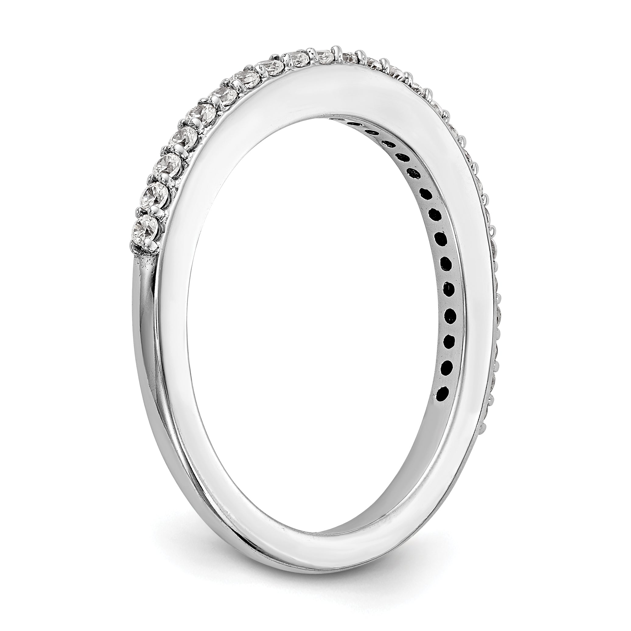 0.28ct. CZ Solid Real 14K White Gold Wedding Wedding Band Ring