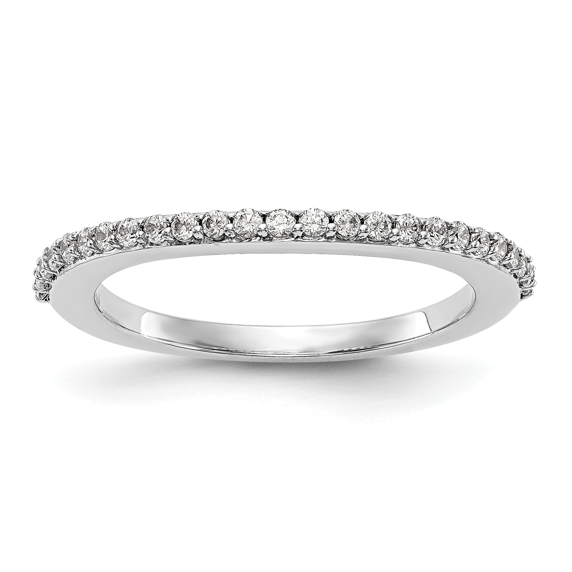 0.28ct. CZ Solid Real 14K White Gold Wedding Wedding Band Ring