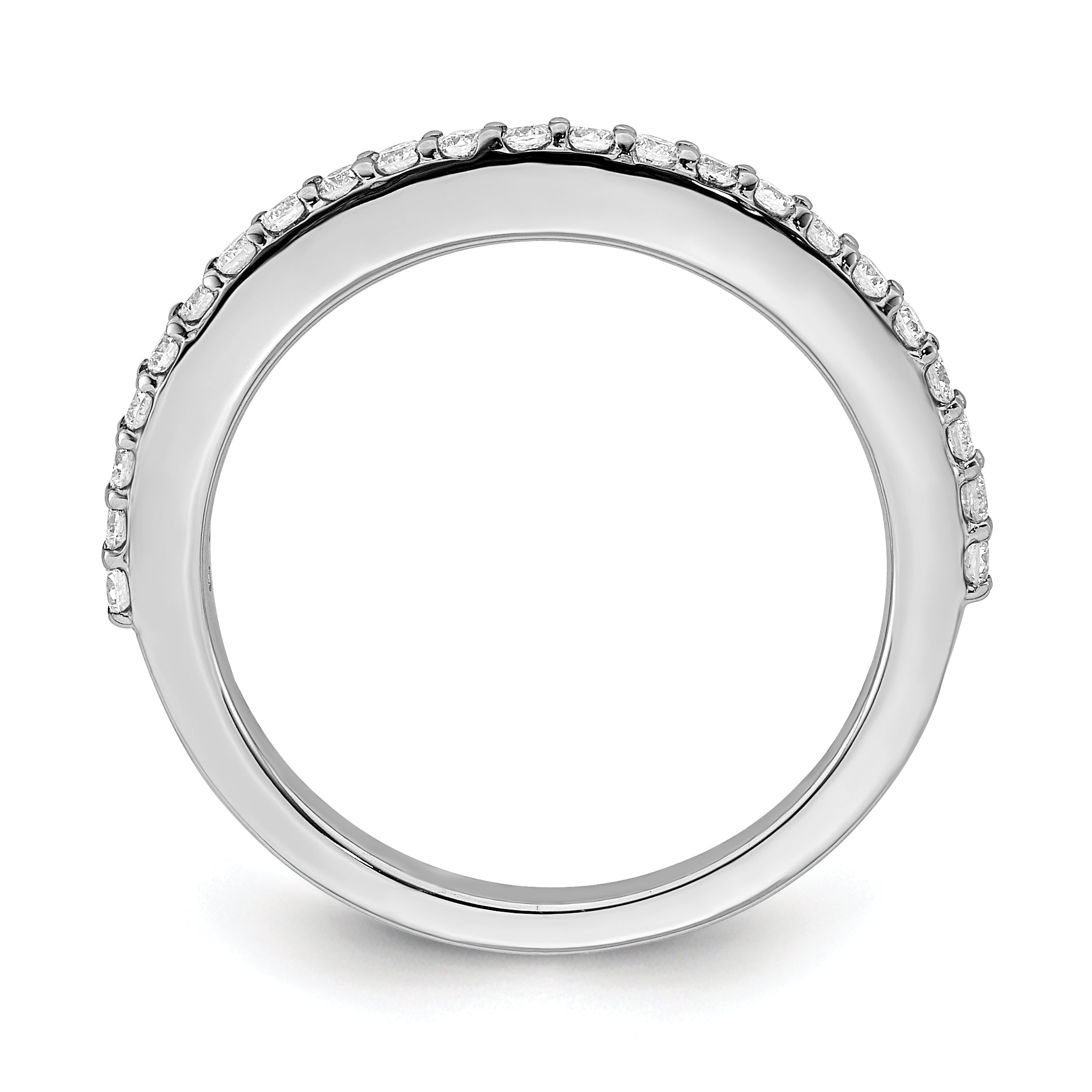 0.35ct. CZ Solid Real 14K White Gold Wedding Wedding Band Ring