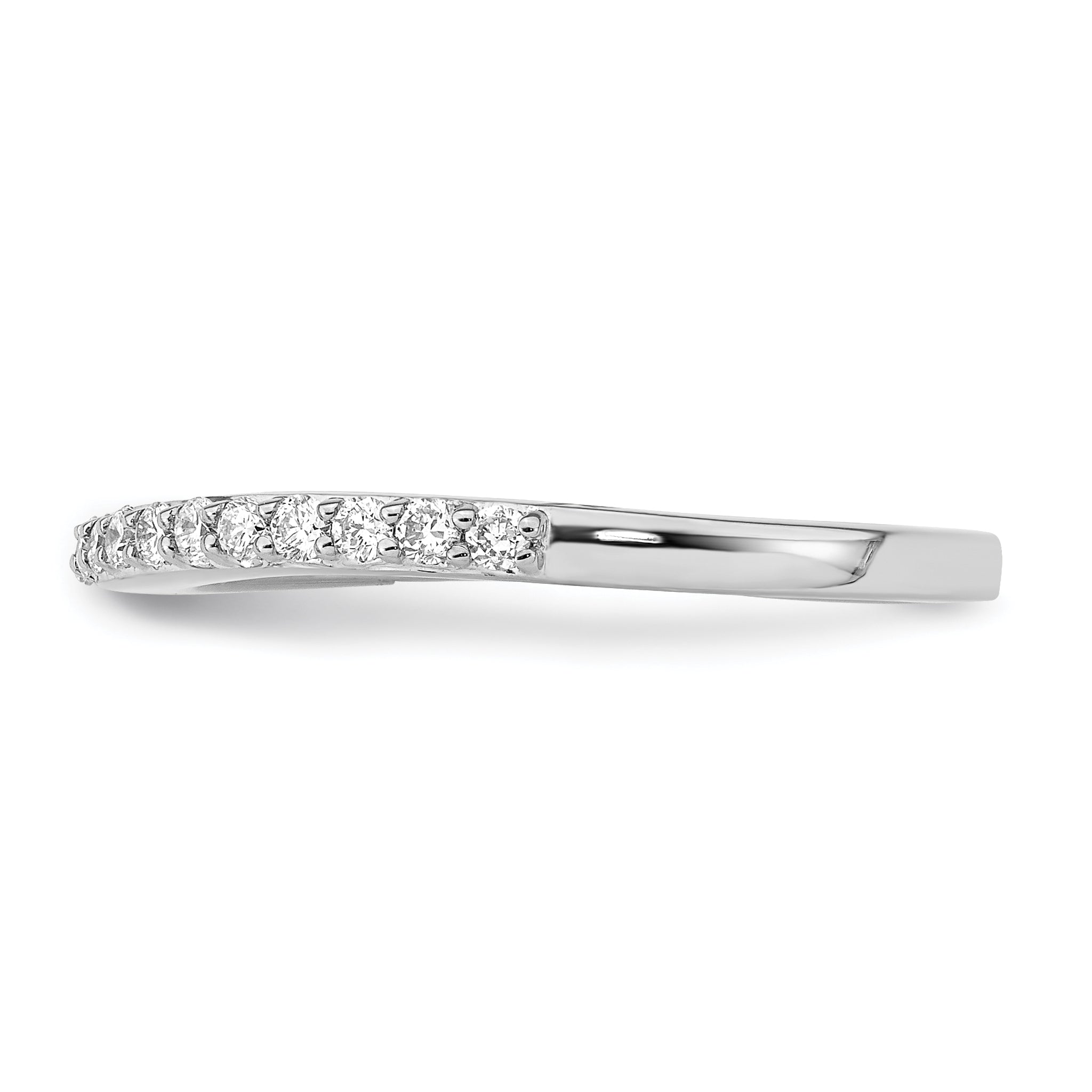 0.35ct. CZ Solid Real 14K White Gold Wedding Wedding Band Ring