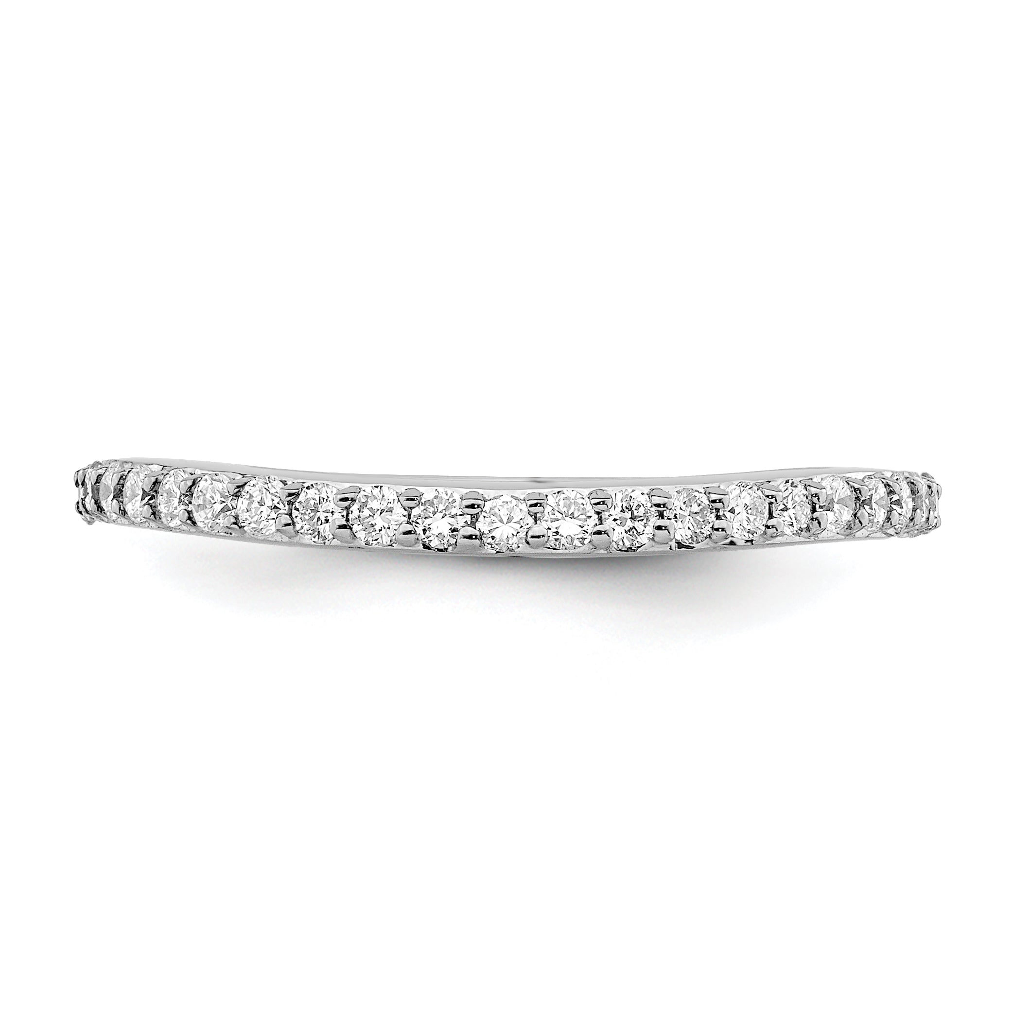0.35ct. CZ Solid Real 14K White Gold Wedding Wedding Band Ring