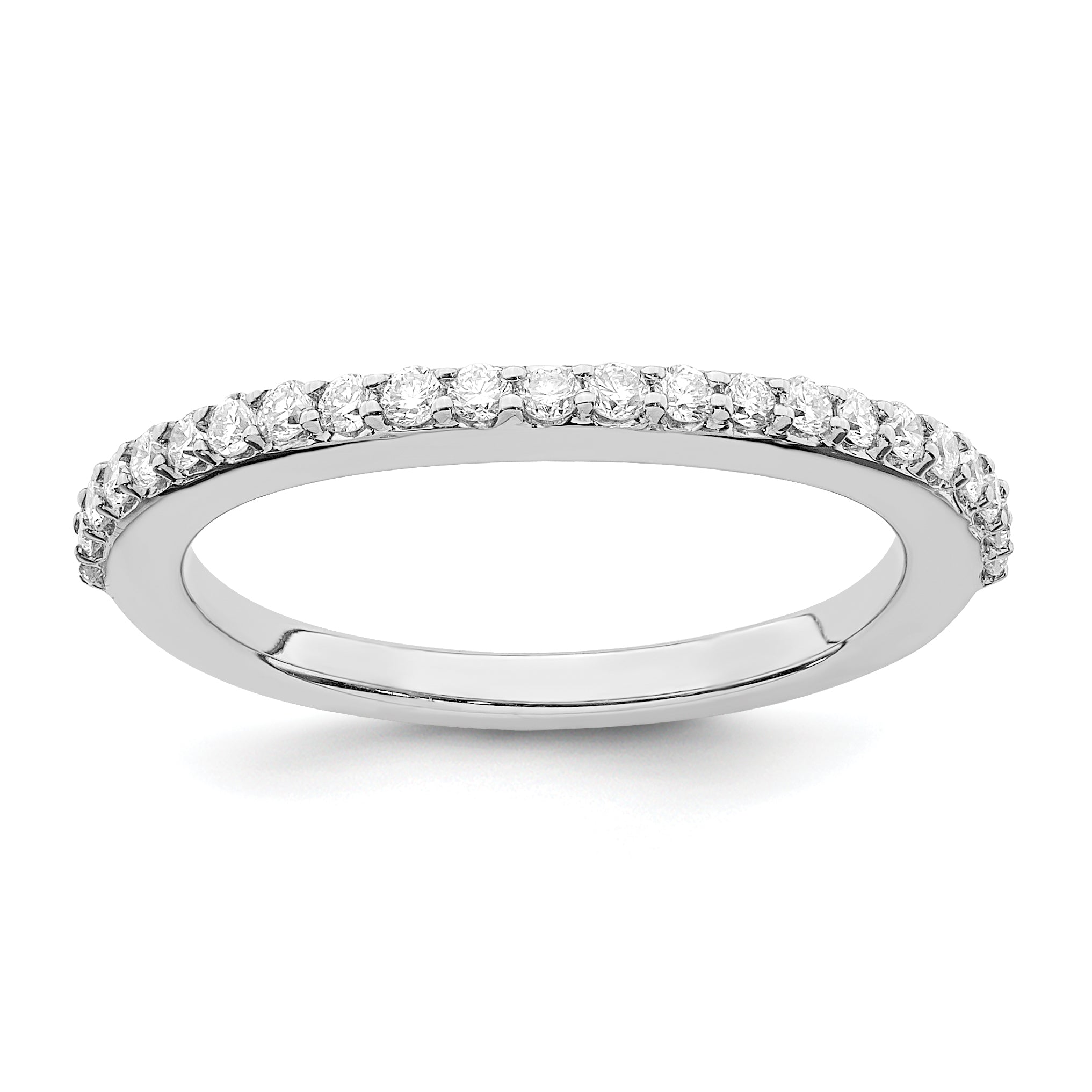 0.35ct. CZ Solid Real 14K White Gold Wedding Wedding Band Ring
