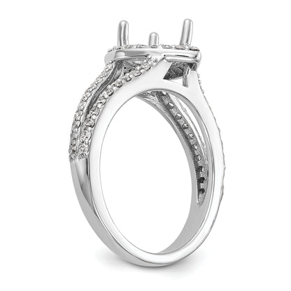 0.75ct. CZ Solid Real 14K White Gold Pear Pear Halo Engagement Ring