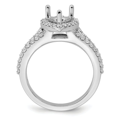 1.50ct. CZ Solid Real 14K White Gold Pear Pear Halo Engagement Ring