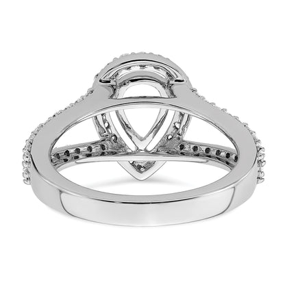 1.50ct. CZ Solid Real 14K White Gold Pear Pear Halo Engagement Ring