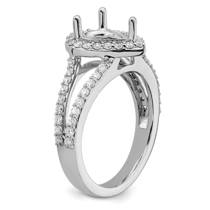 1.50ct. CZ Solid Real 14K White Gold Pear Pear Halo Engagement Ring