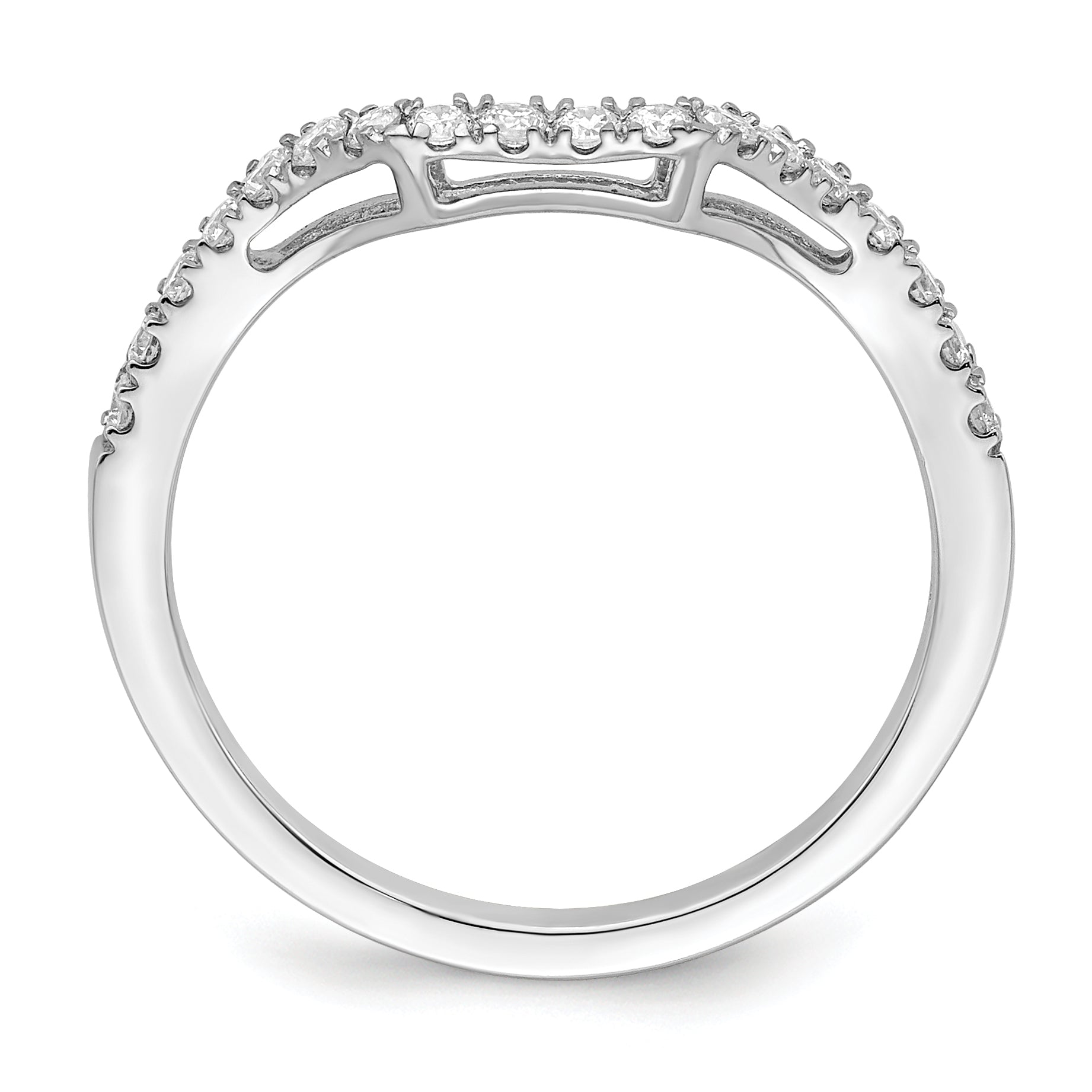 0.27ct. CZ Solid Real 14K White Gold Wedding Wedding Band Ring