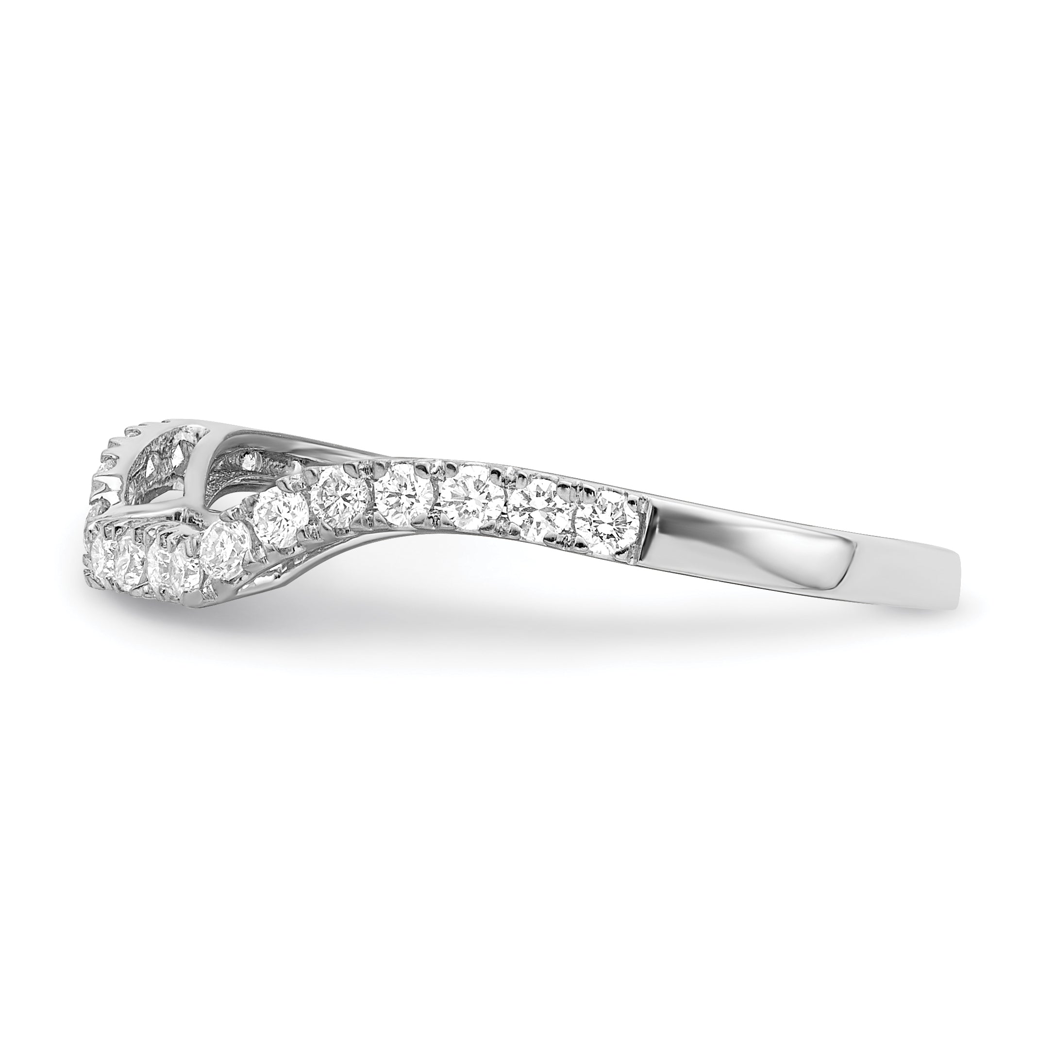 0.27ct. CZ Solid Real 14K White Gold Wedding Wedding Band Ring