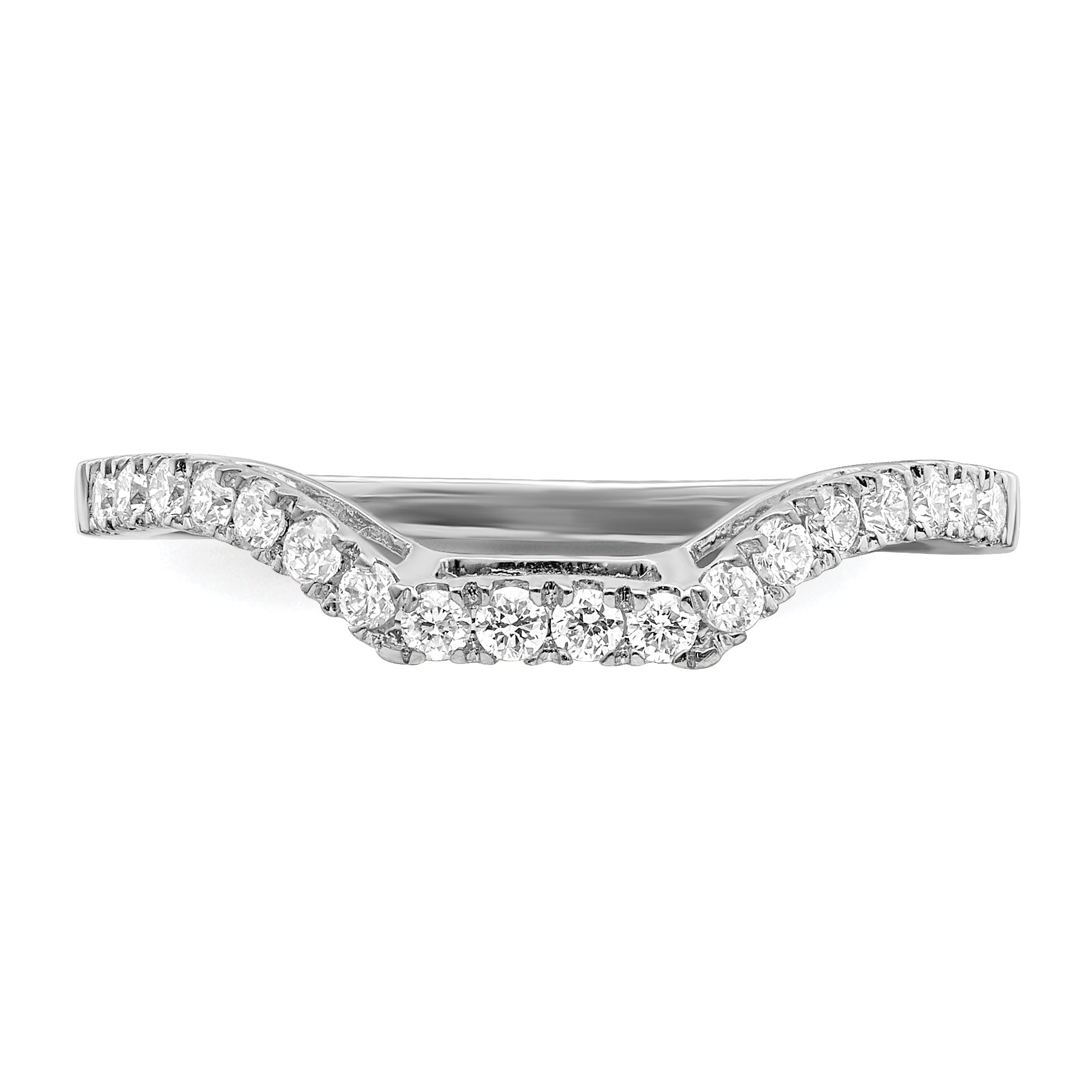 0.27ct. CZ Solid Real 14K White Gold Wedding Wedding Band Ring