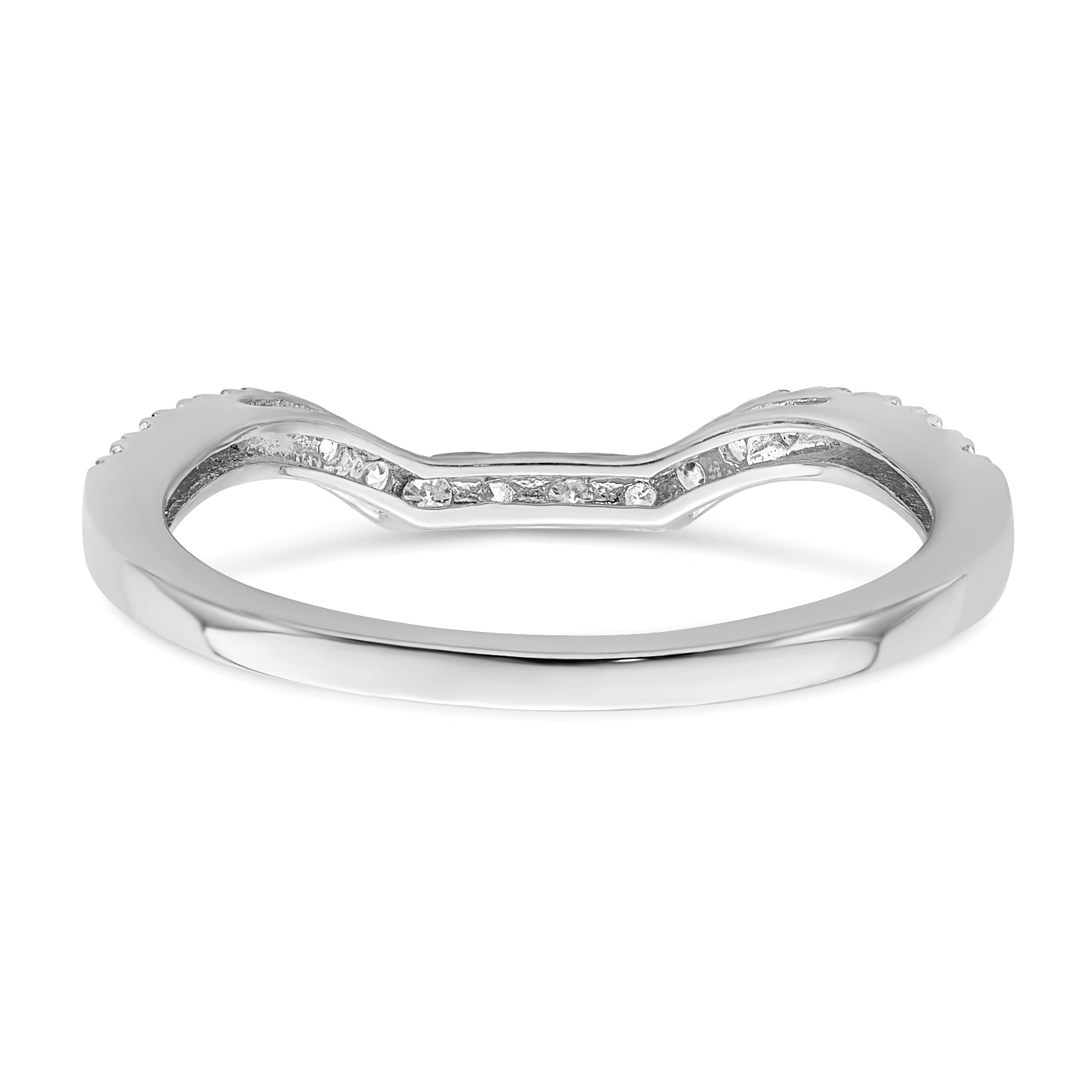 0.27ct. CZ Solid Real 14K White Gold Wedding Wedding Band Ring