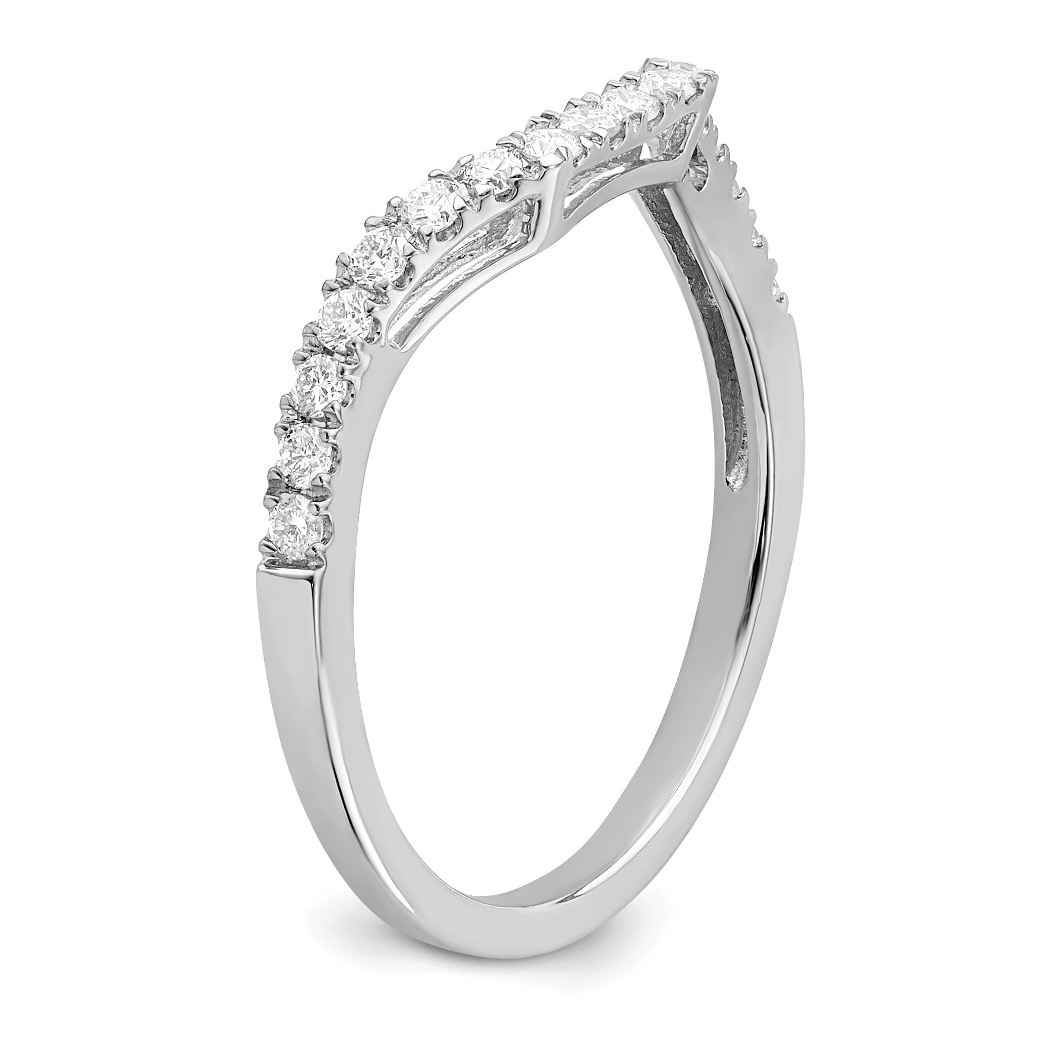 0.27ct. CZ Solid Real 14K White Gold Wedding Wedding Band Ring