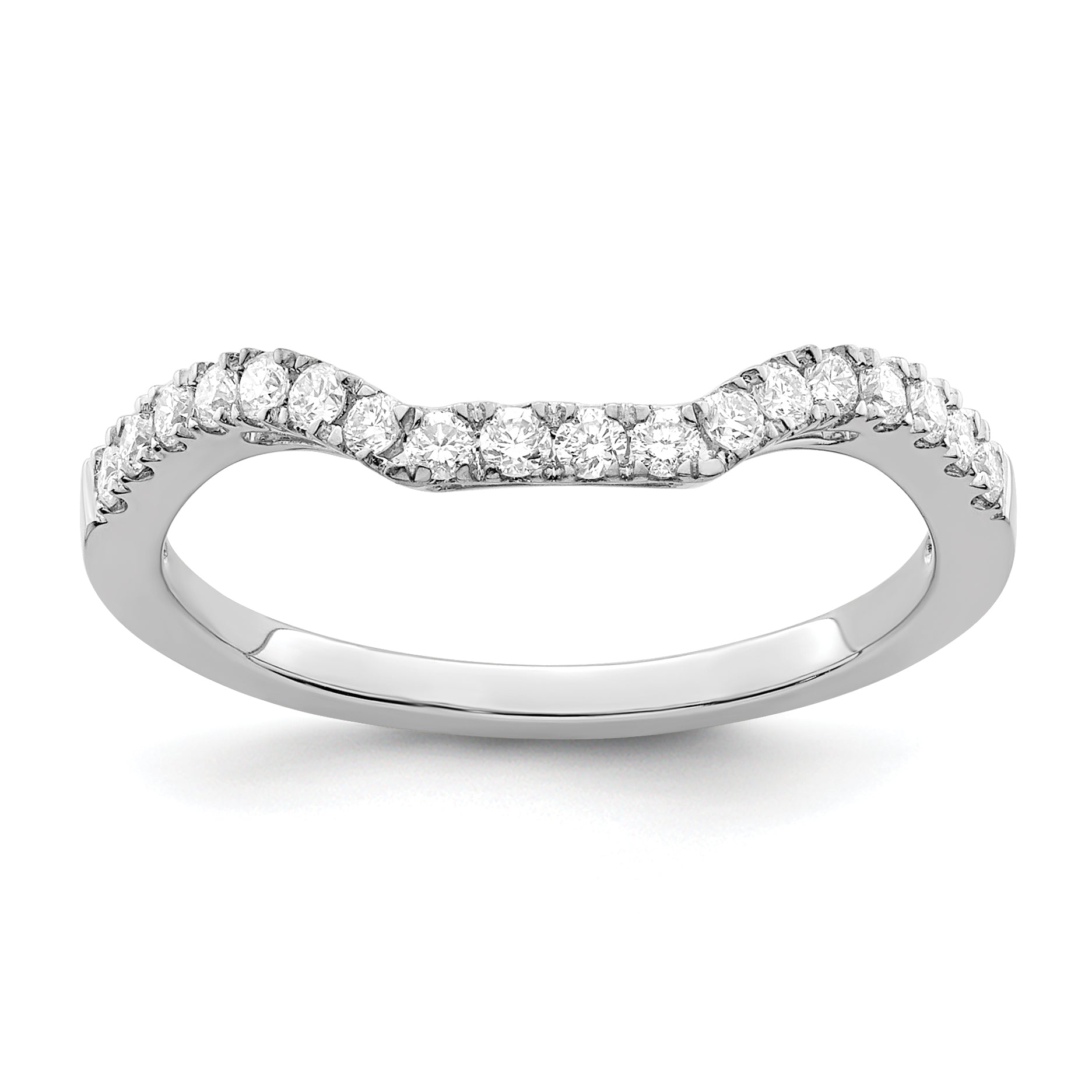 0.27ct. CZ Solid Real 14K White Gold Wedding Wedding Band Ring