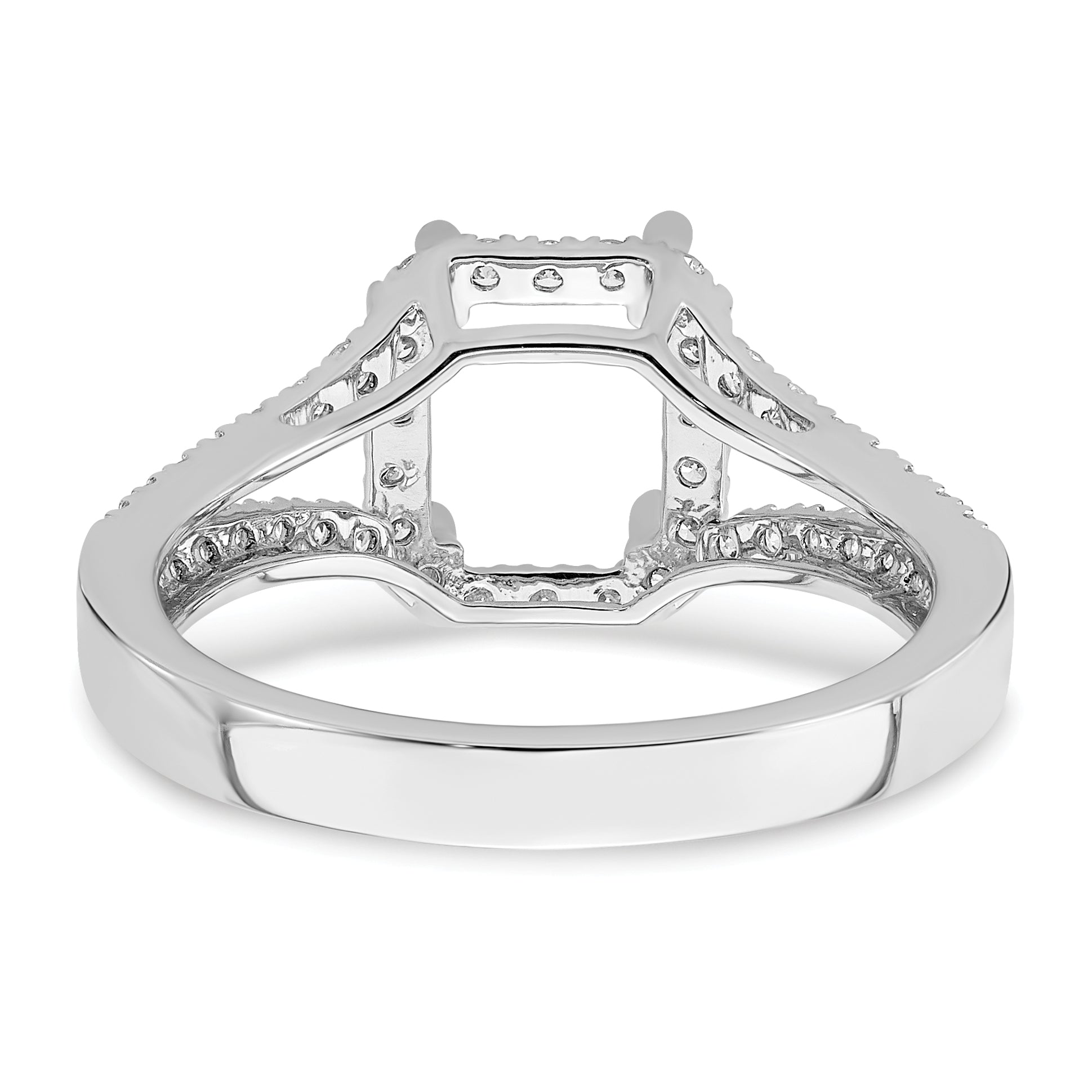 1.50ct. CZ Solid Real 14K White Gold Emerald Halo Engagement Ring