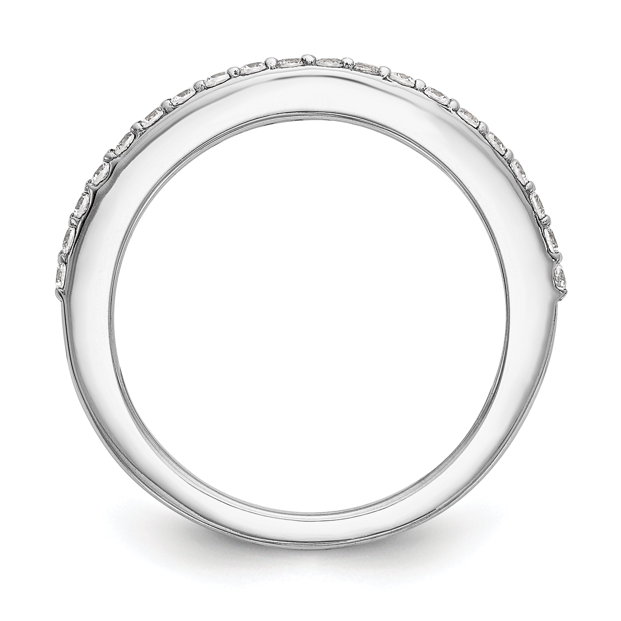0.22ct. CZ Solid Real 14K White Gold Wedding Wedding Band Ring