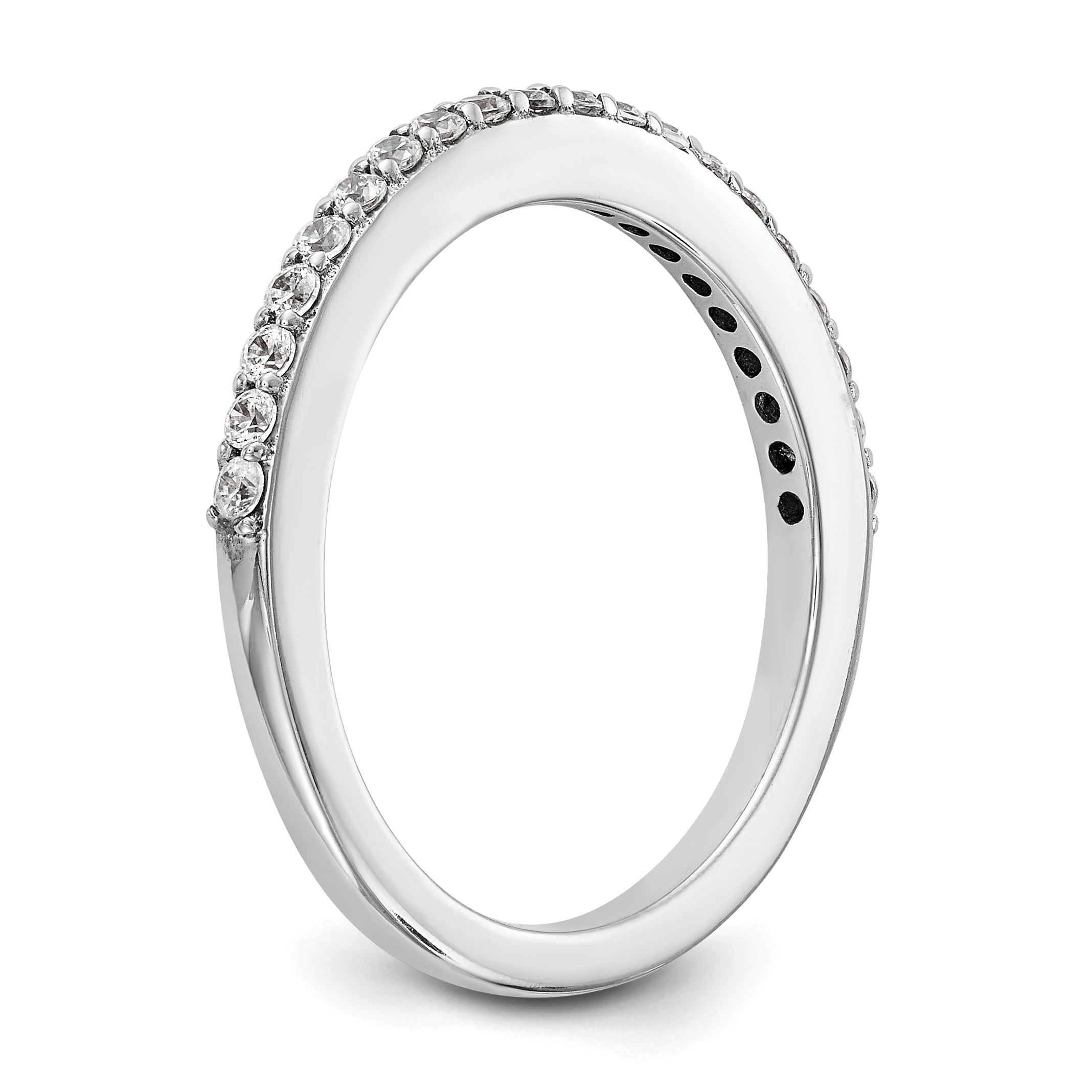 0.22ct. CZ Solid Real 14K White Gold Wedding Wedding Band Ring