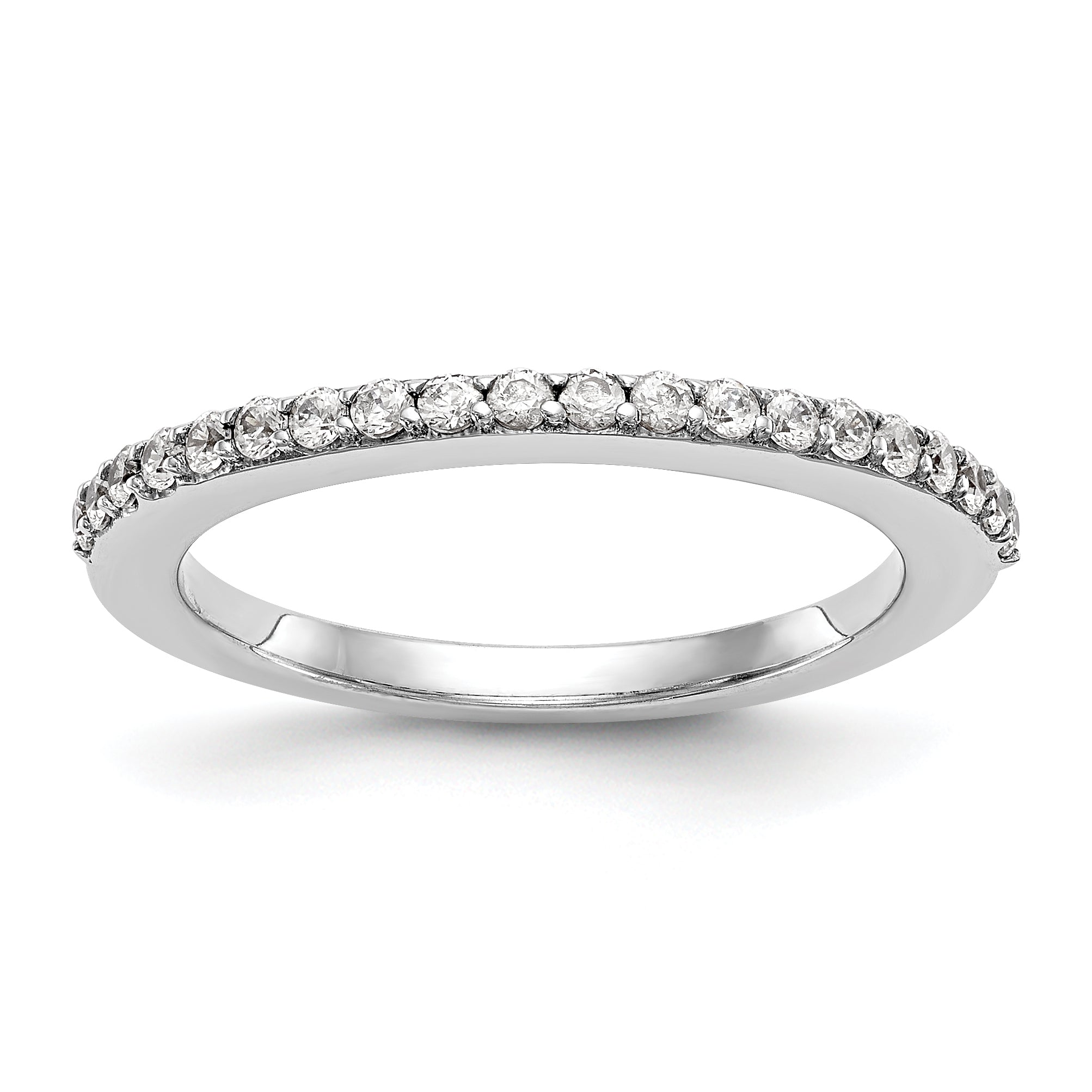 0.22ct. CZ Solid Real 14K White Gold Wedding Wedding Band Ring