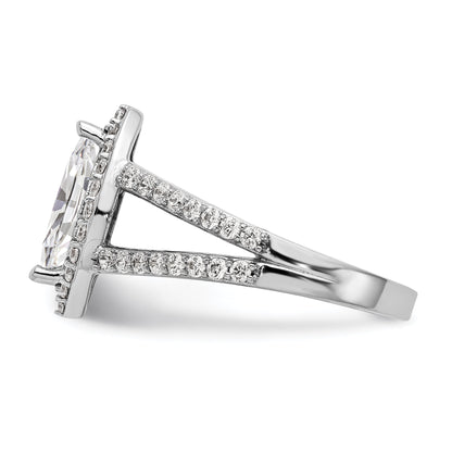 0.25ct. CZ Solid Real 14K White Gold Marquise Halo Engagement Ring