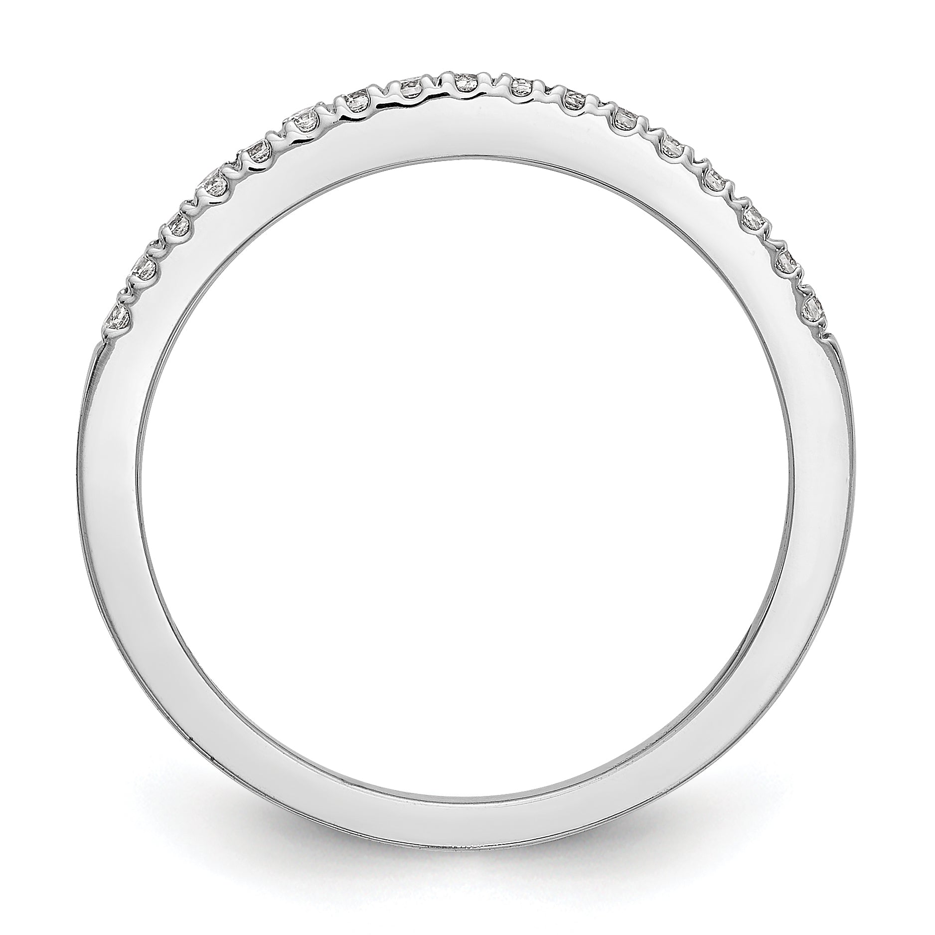 0.17ct. CZ Solid Real 14K White Gold Wedding Wedding Band Ring