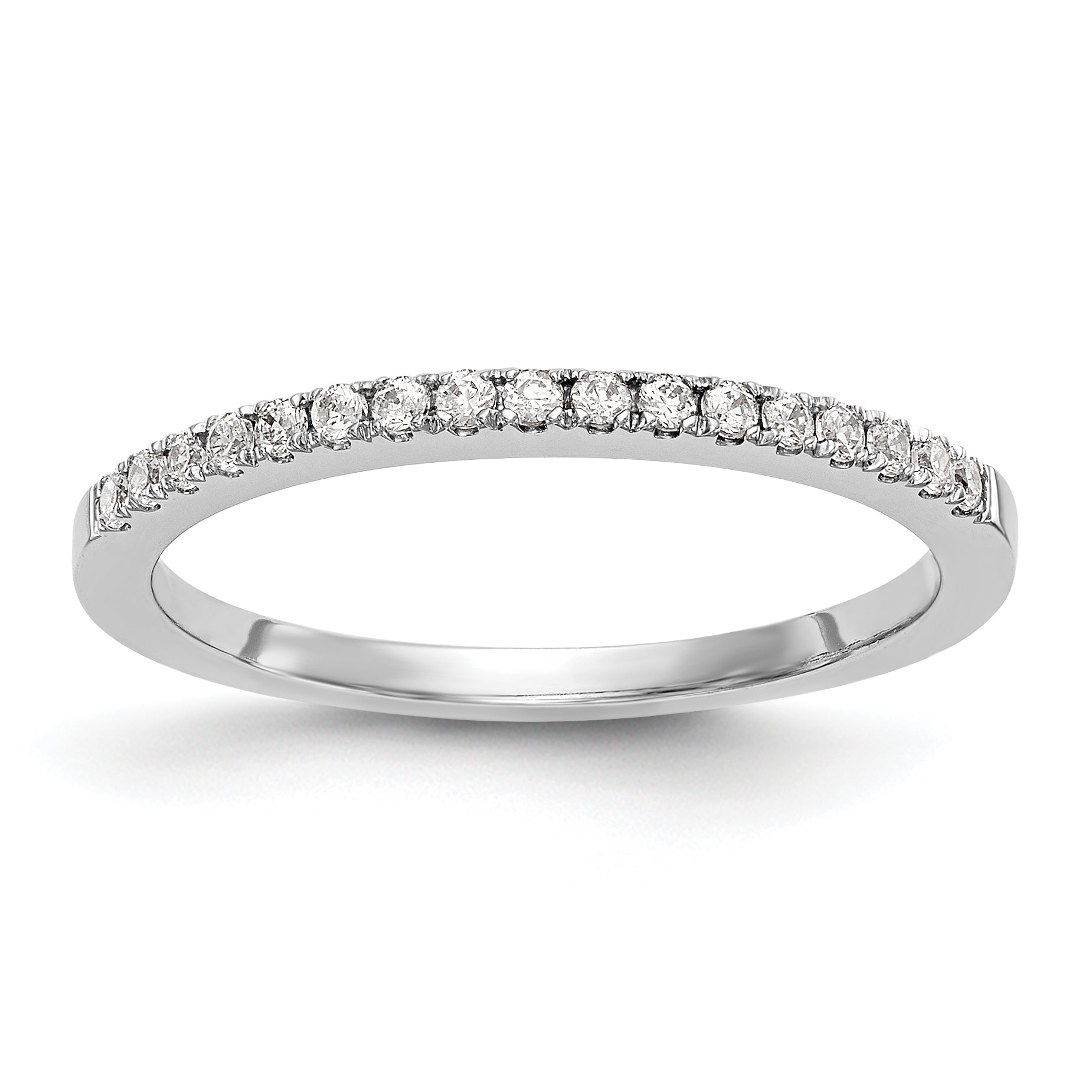 0.17ct. CZ Solid Real 14K White Gold Wedding Wedding Band Ring