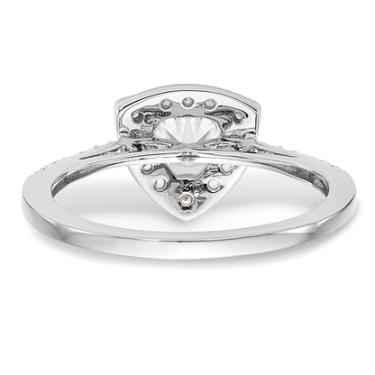 1.00ct. CZ Solid Real 14K White Gold Trillion Halo Engagement Ring