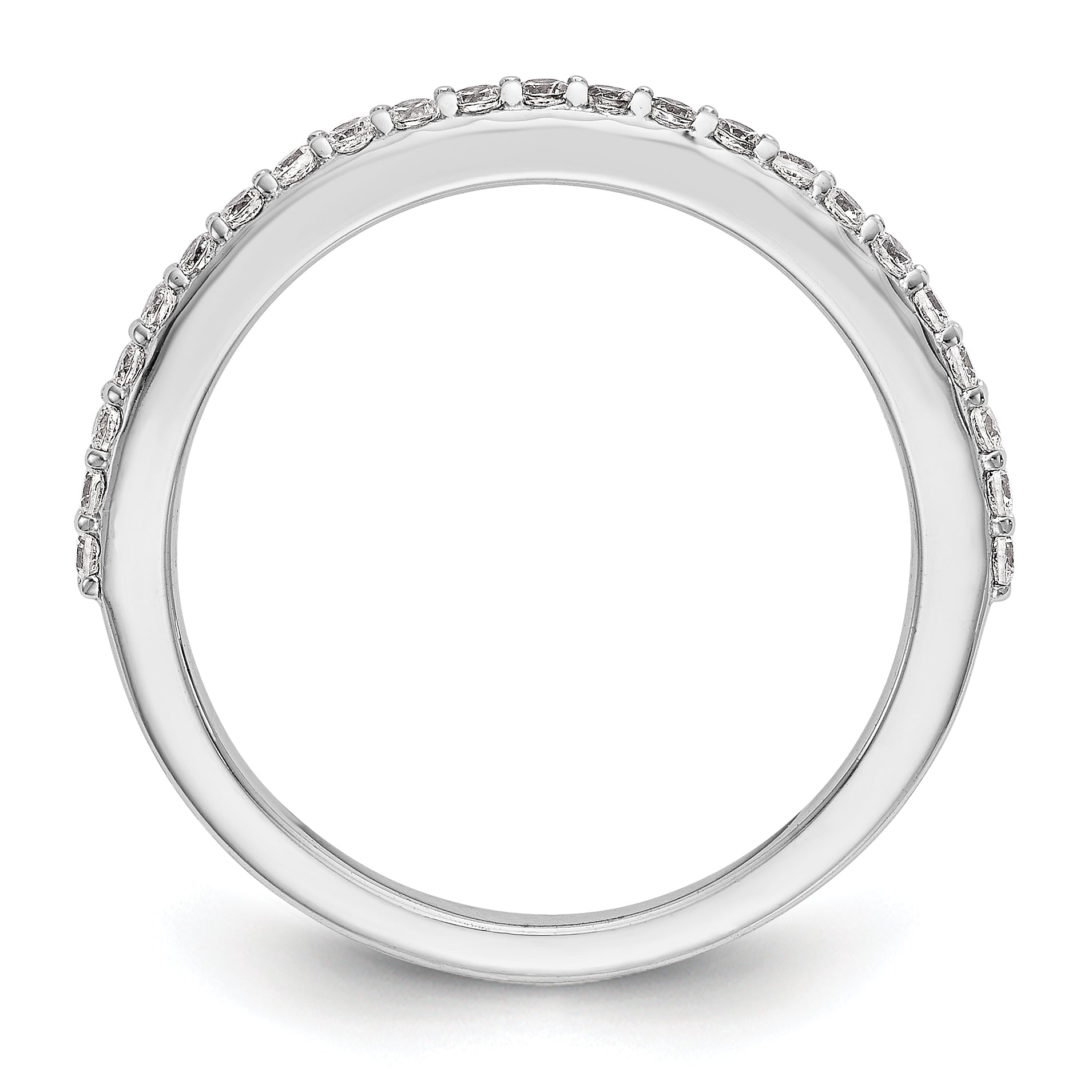 0.25ct. CZ Solid Real 14K White Gold Wedding Wedding Band Ring