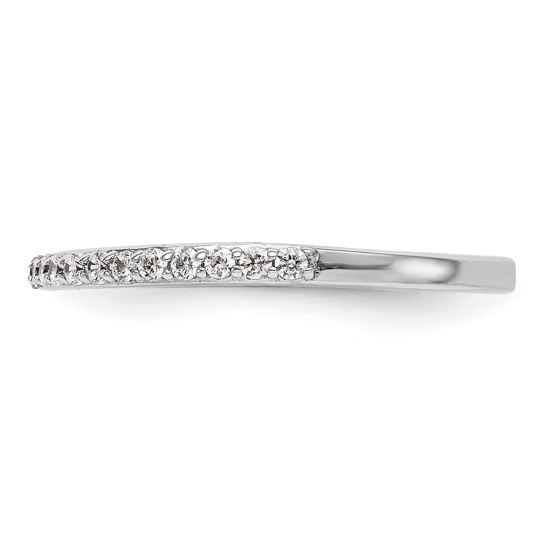 0.25ct. CZ Solid Real 14K White Gold Wedding Wedding Band Ring
