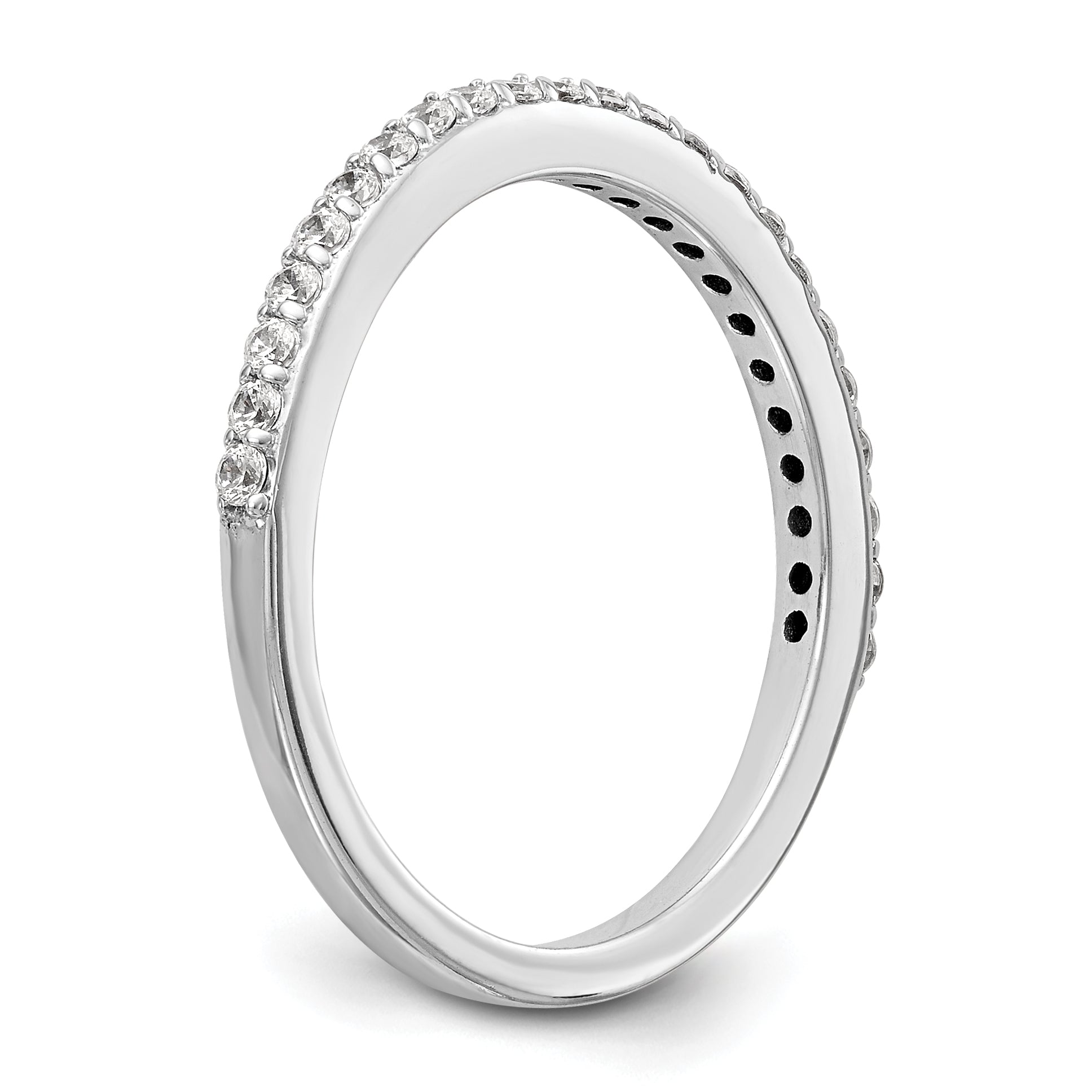 0.25ct. CZ Solid Real 14K White Gold Wedding Wedding Band Ring