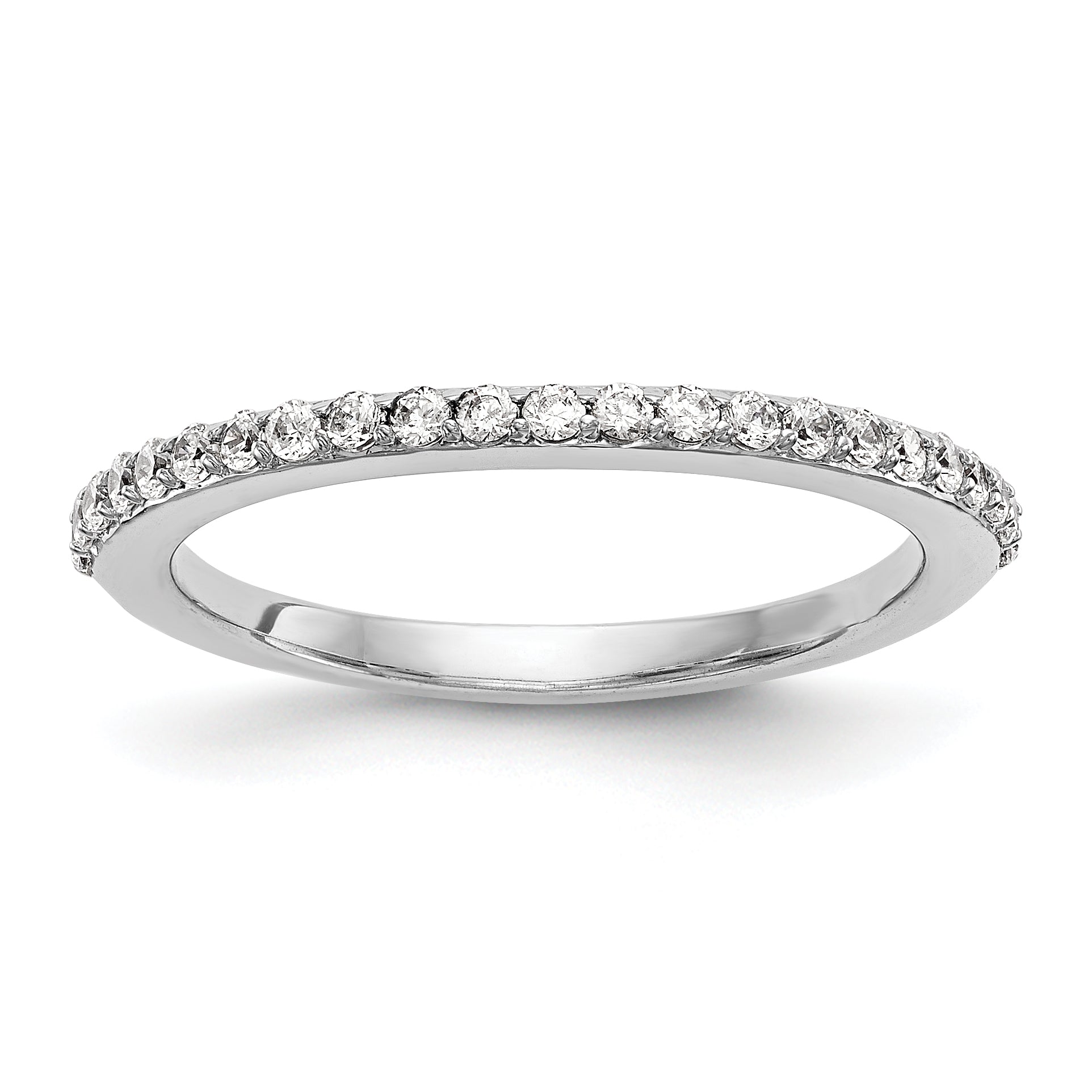0.25ct. CZ Solid Real 14K White Gold Wedding Wedding Band Ring
