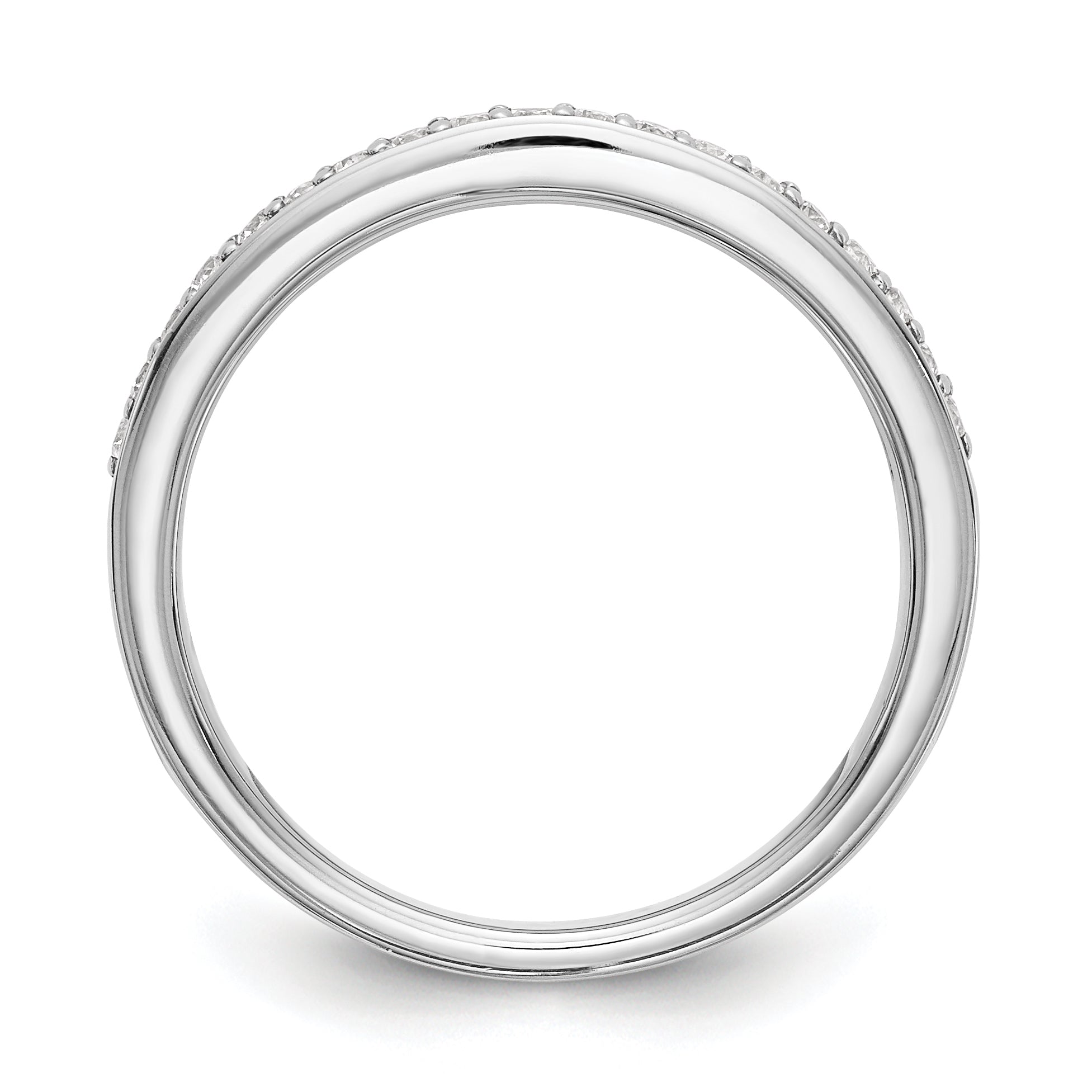 0.20ct. CZ Solid Real 14K White Gold Wedding Wedding Band Ring