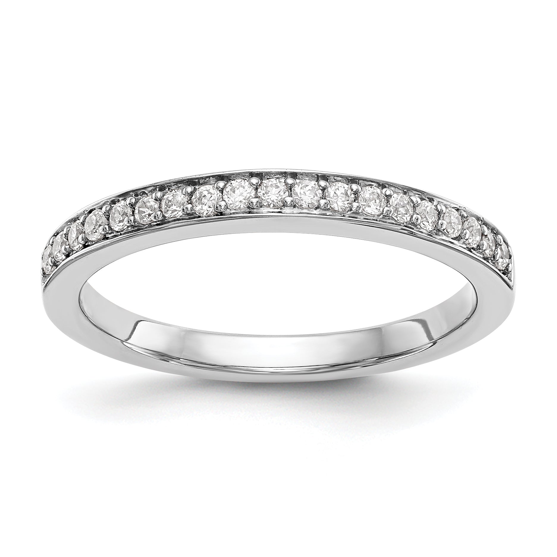 0.20ct. CZ Solid Real 14K White Gold Wedding Wedding Band Ring