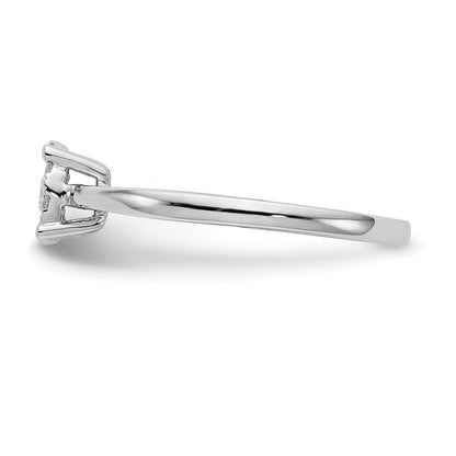 0.25ct. CZ Solid Real 14K White Gold Complete Cluster Engagement Ring