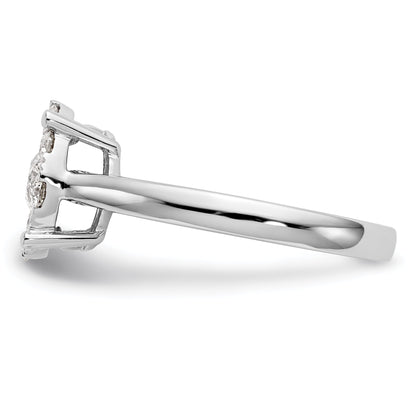 1.00ct. CZ Solid Real 14K White Gold Complete Cluster Engagement Ring