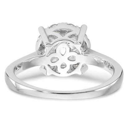 1.00ct. CZ Solid Real 14K White Gold Complete Cluster Engagement Ring